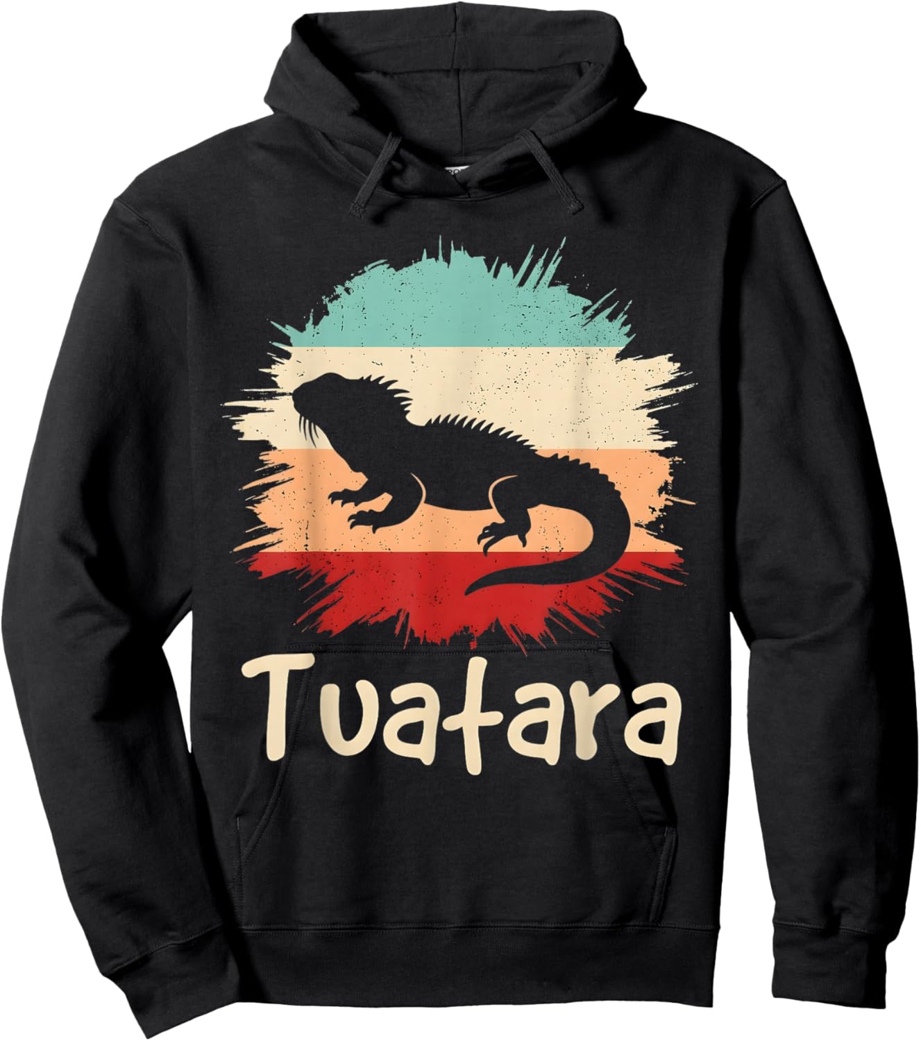 Retro Tuatara Hoodie - Hoodie | Black