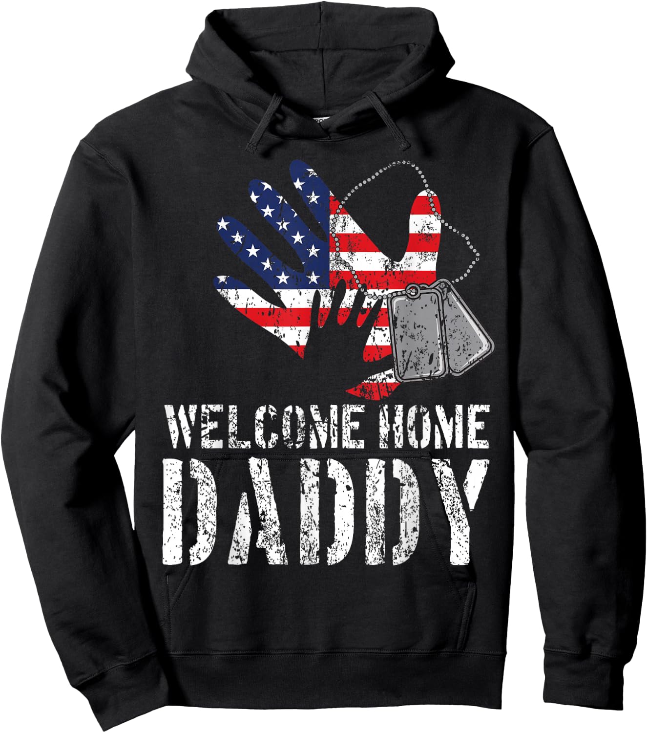 Welcome Home Daddy Military Matching Homecoming Gift Hoodie - Hoodie | Black