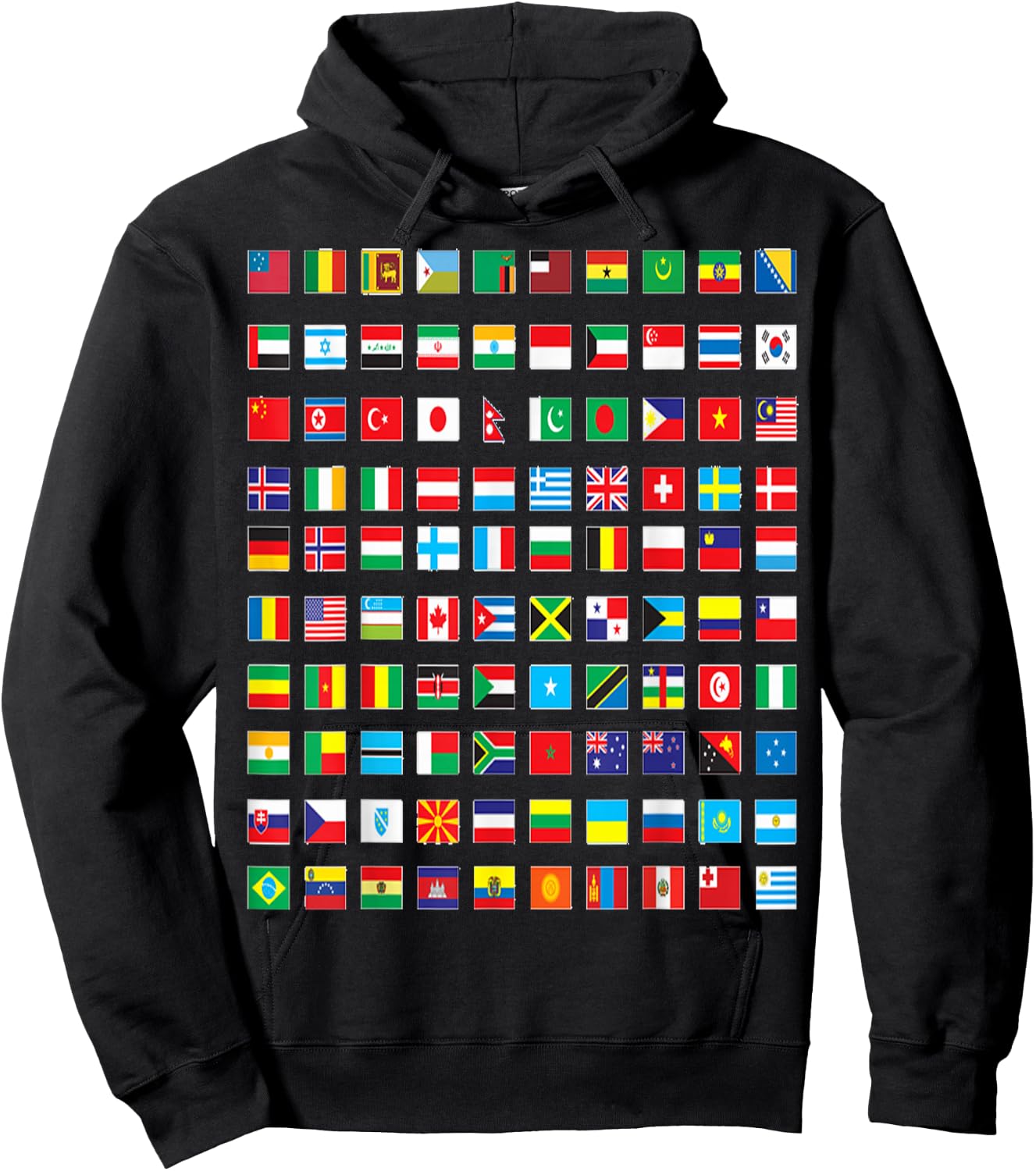 International world flags and world map for children Hoodie - Hoodie | Black