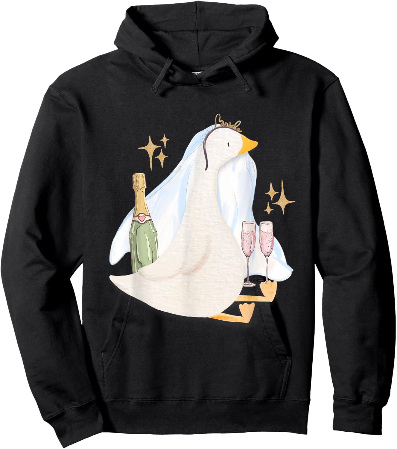 Silly Bride Goose Funny Silly Goose Bride Bachelorette Hoodie - Hoodie | Black