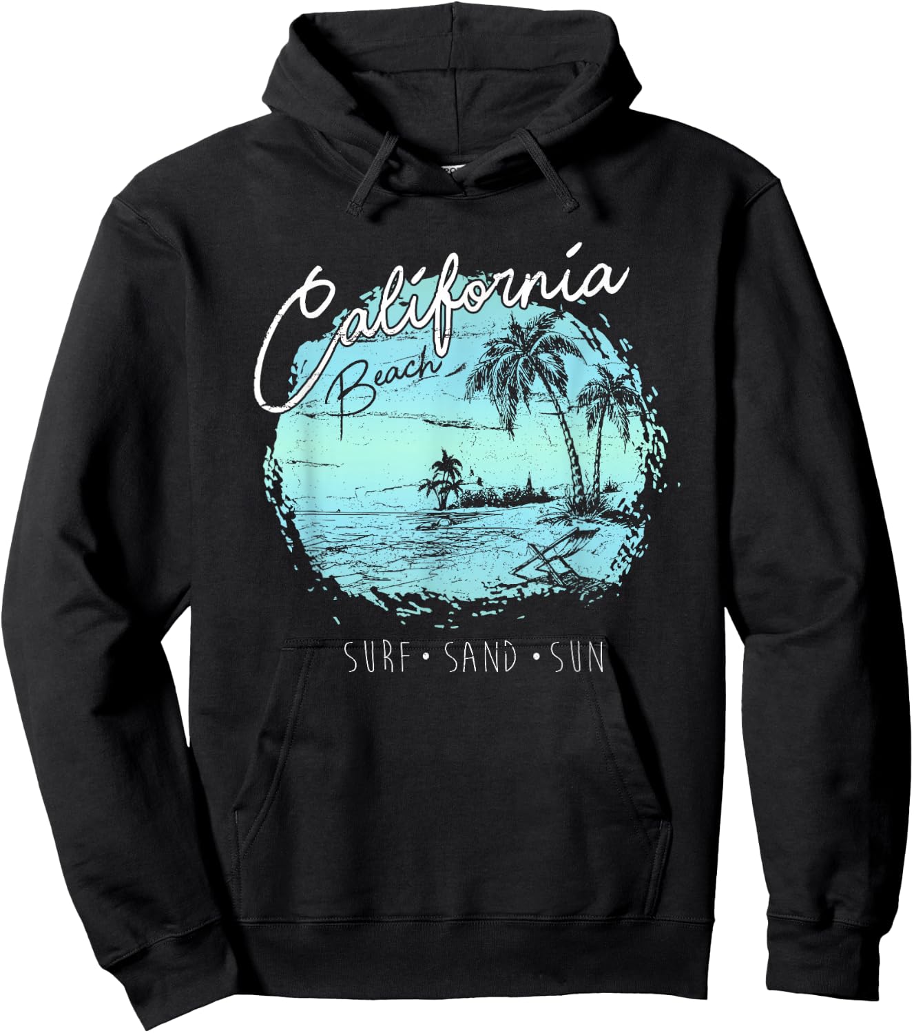 California Beach Vintage Surf Summer Surfer Gift Hoodie - Hoodie | Black