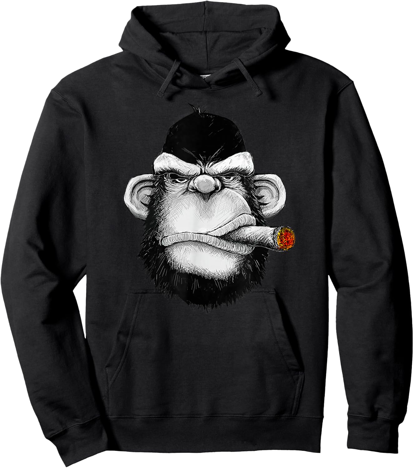 Monkey Cigar Gorilla Smoking Cigarette Hoodie - Hoodie | Black