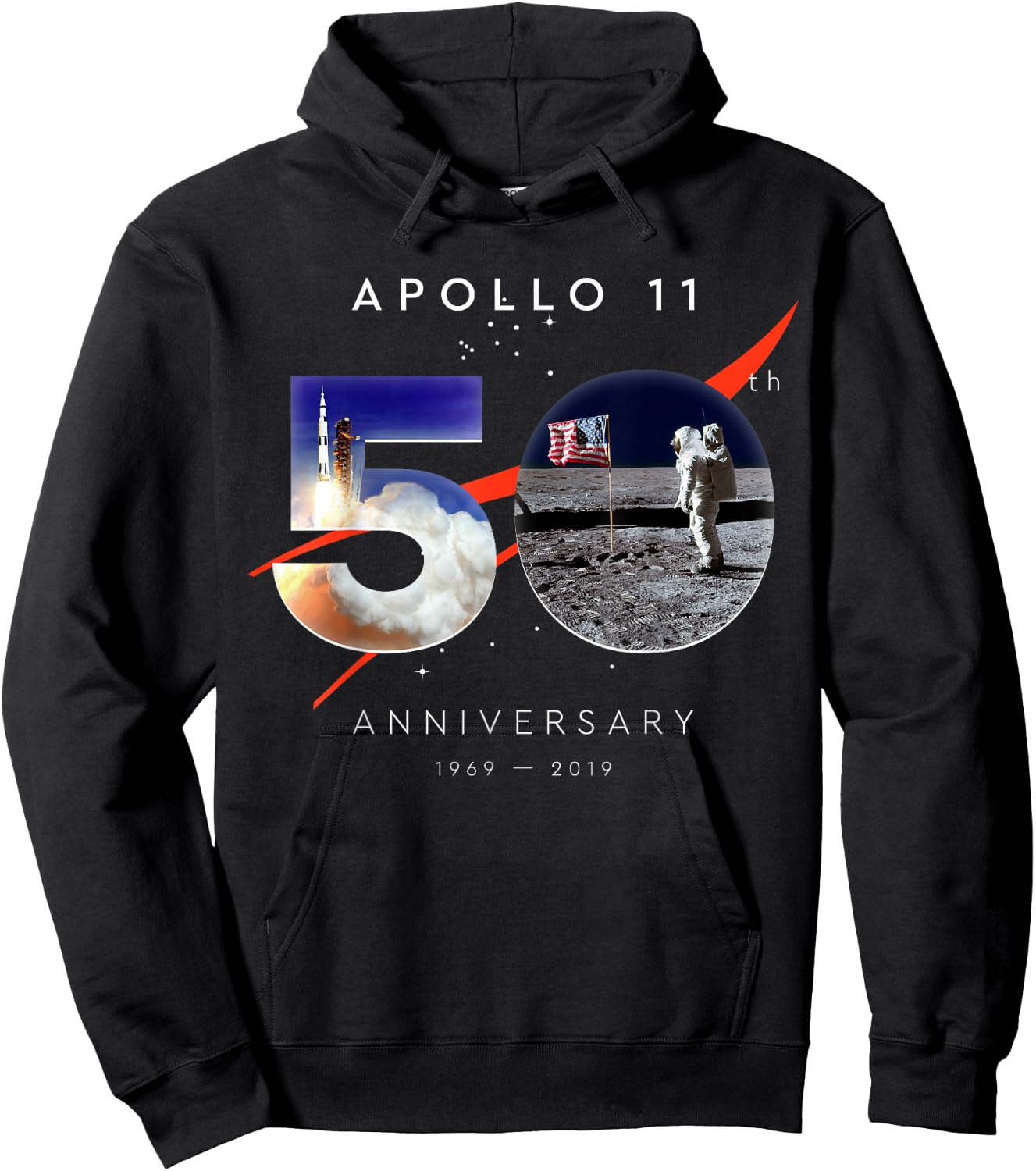 Apollo 11 50th Anniversary Shirt Moon Landing July 20, 1969 Hoodie - Hoodie | Black