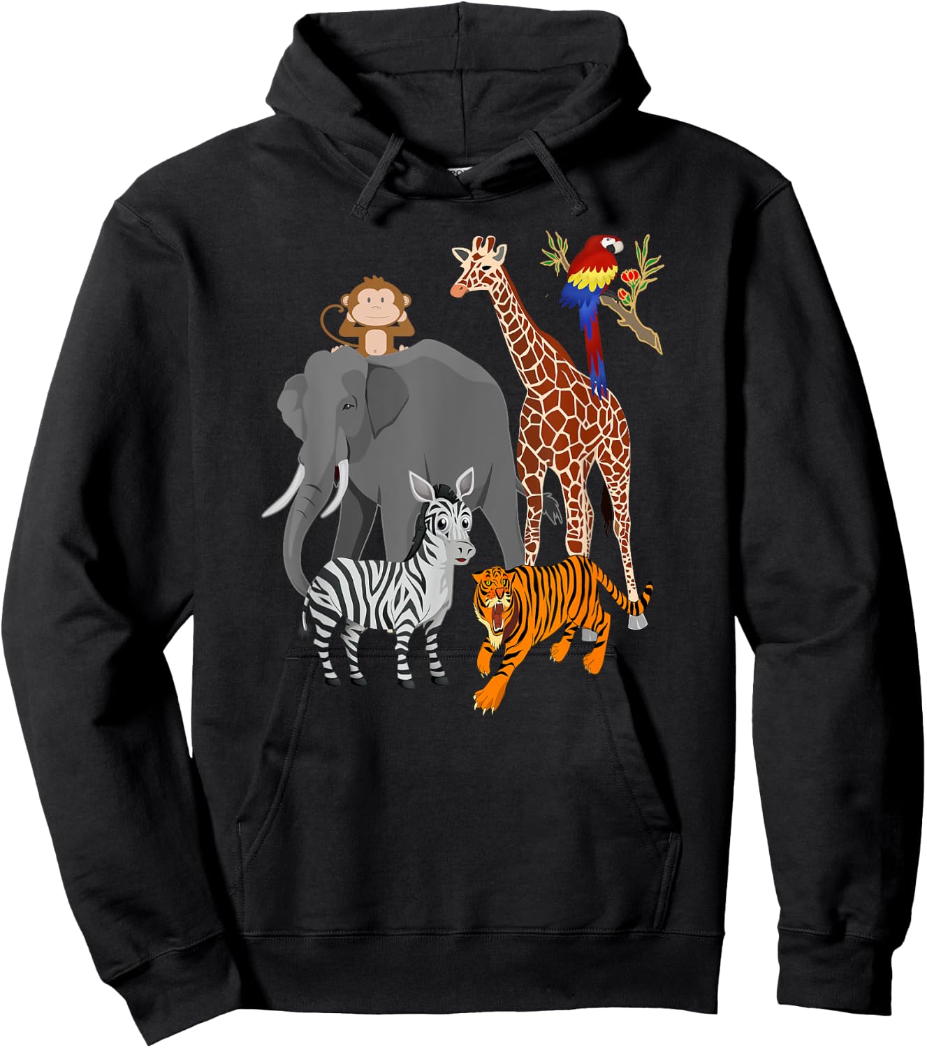 Zoo Animals Shirt Wildlife Birthday Party A Day At The Zoo Hoodie - Hoodie | Black