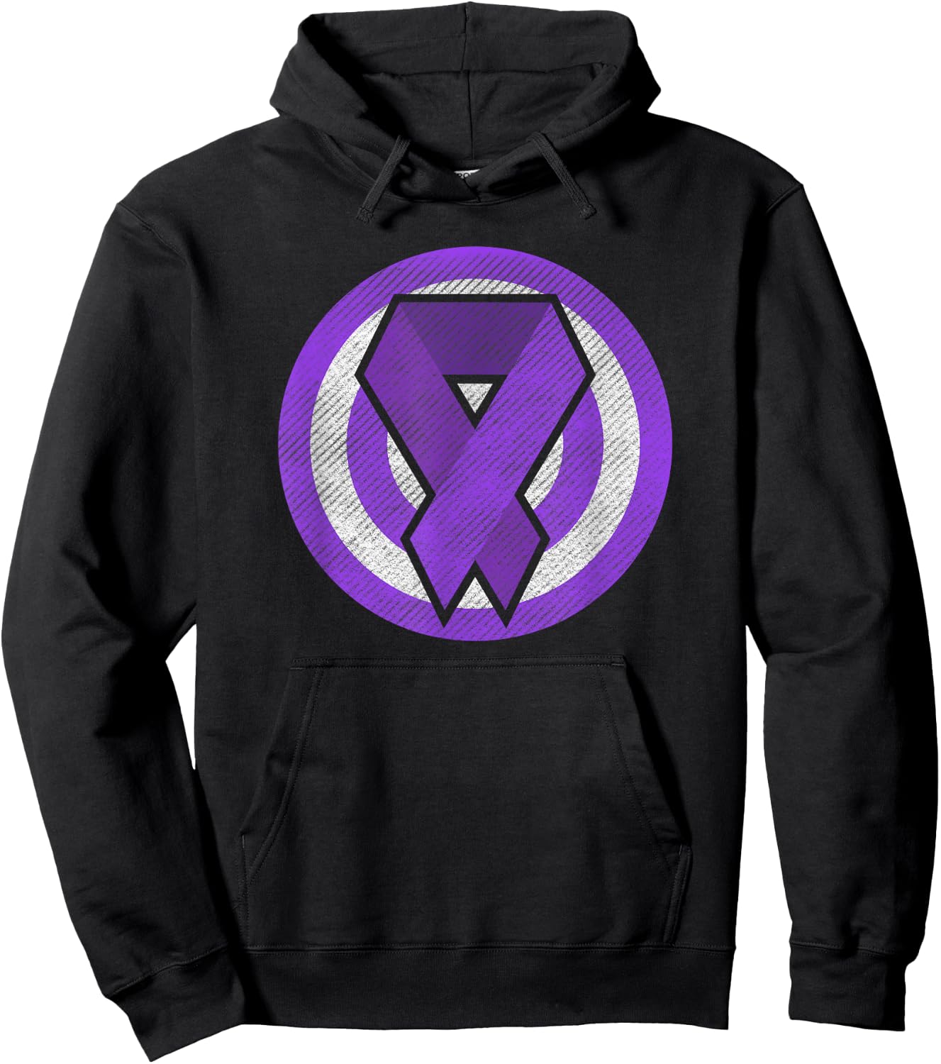 Epilepsy Awareness Purple Ribbon Super Hero Hoodie - Hoodie | Black