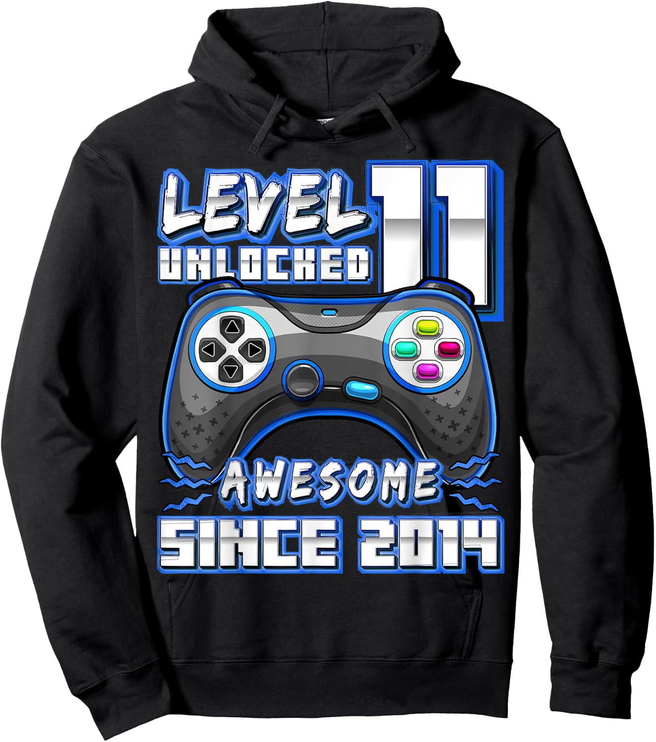11th Birthday Boy Level 11 Gamer 11 Year Video Game Party Hoodie - Hoodie | Black