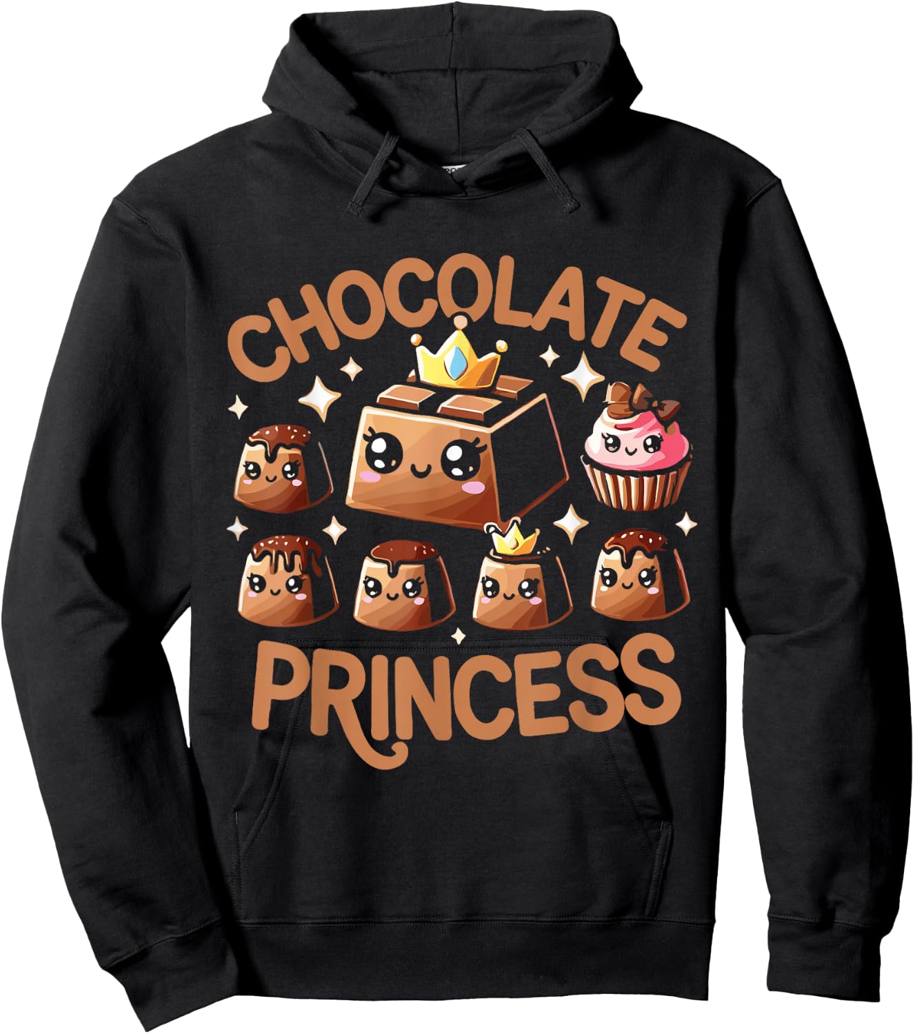 Chocolate T Shirt - Women's Chocolate Princess - Black - Small - Short Sleeve - - Modern - Chocolate-themed Design - -Kids Hoodie - Hoodie | Black