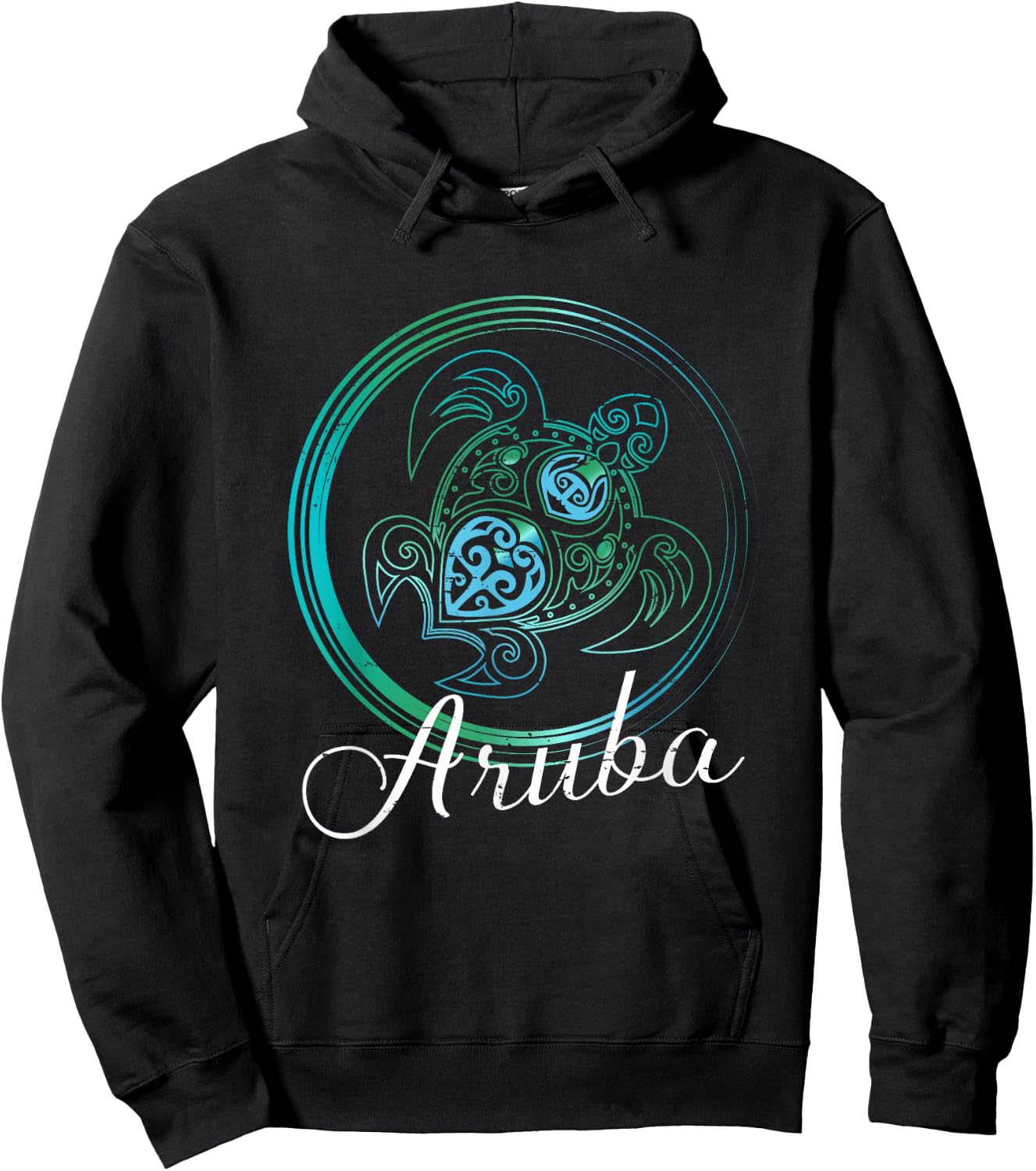 Aruba Tribal Turtle Souvenir Gift Hoodie - Hoodie | Black