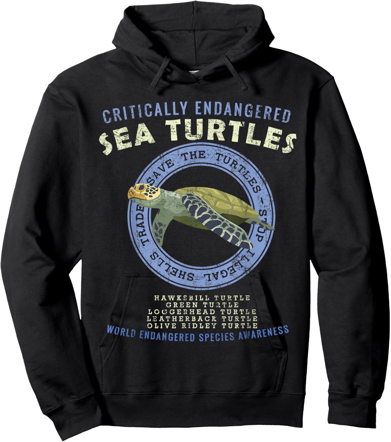 Save The Sea Turtles Hoodie - Hoodie | Black
