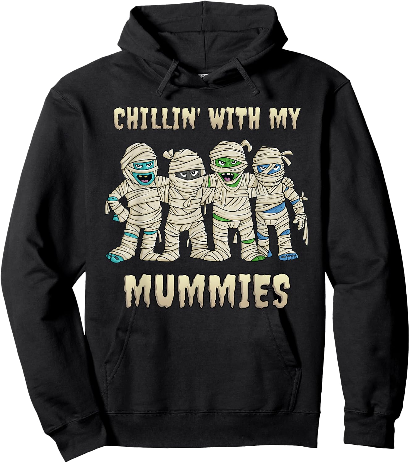 Chillin With My Mummies Halloween Boys Kids Funny Hoodie - Hoodie | Black