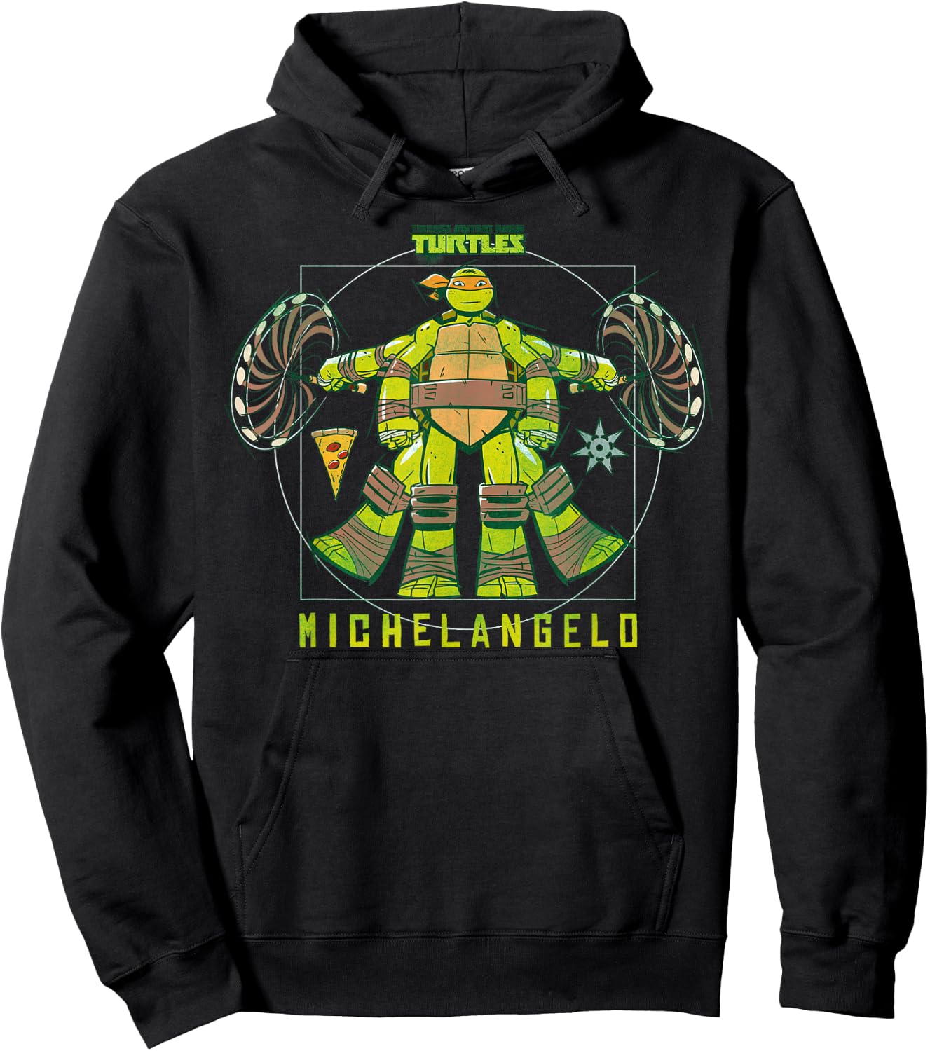 Teenage Mutant Ninja Turtles Michelangelo Anthropometry Hoodie - Hoodie | Black