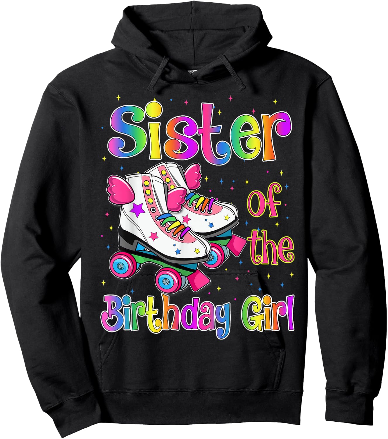 Sister Birthday Rolling Skate Birthday family Party Hoodie - Hoodie | Black