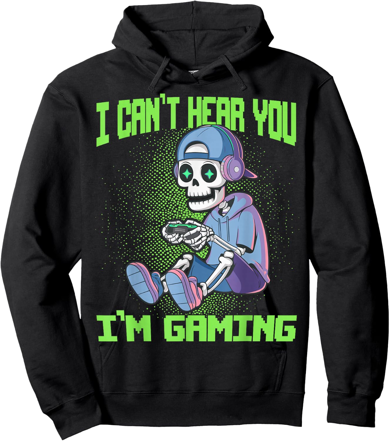 Gamer Skeleton Gaming Video Games Hoodie - Hoodie | Black