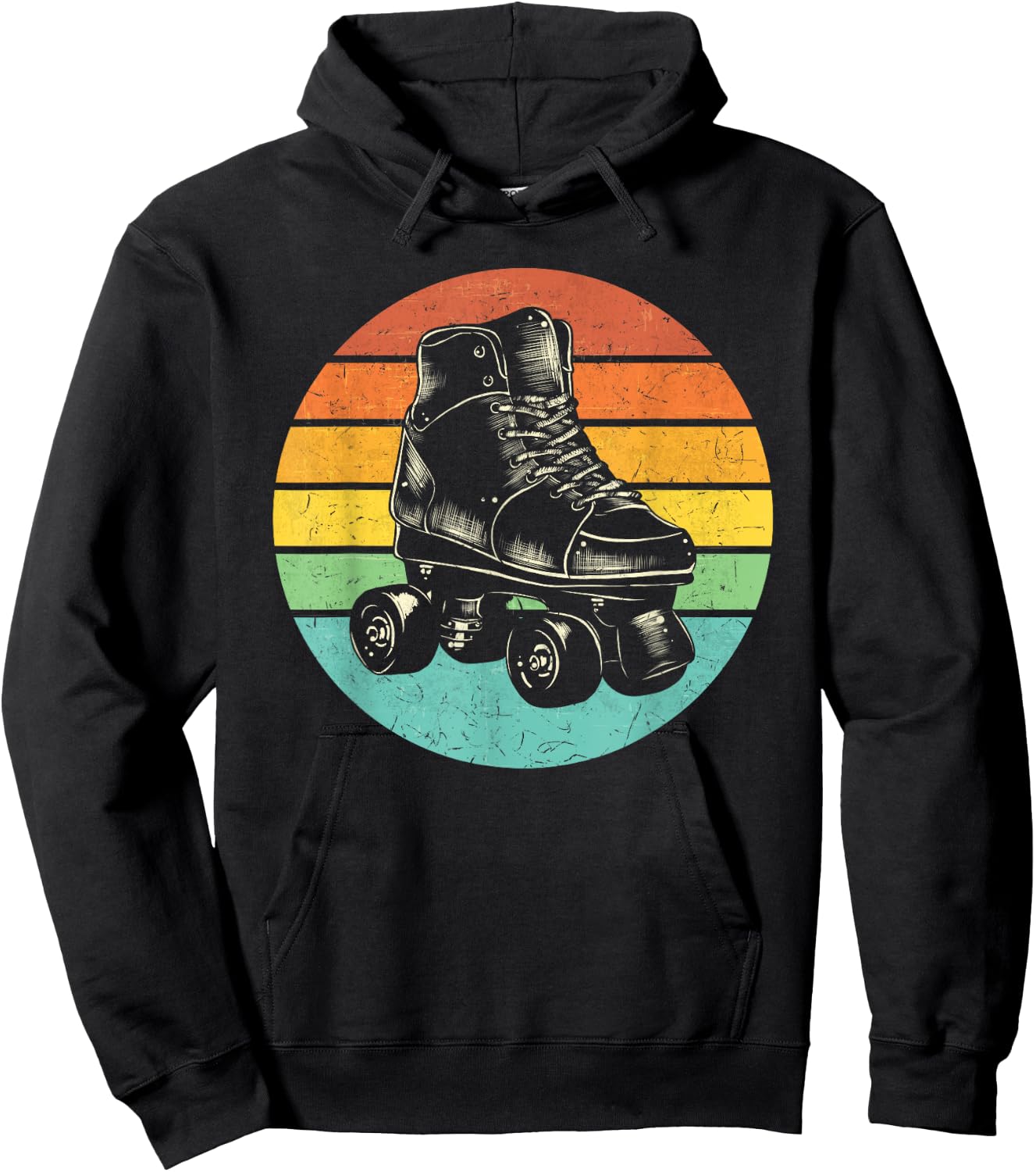 Roller Skate Vintage Style 70s and 80s Skating Hoodie - Hoodie | Black