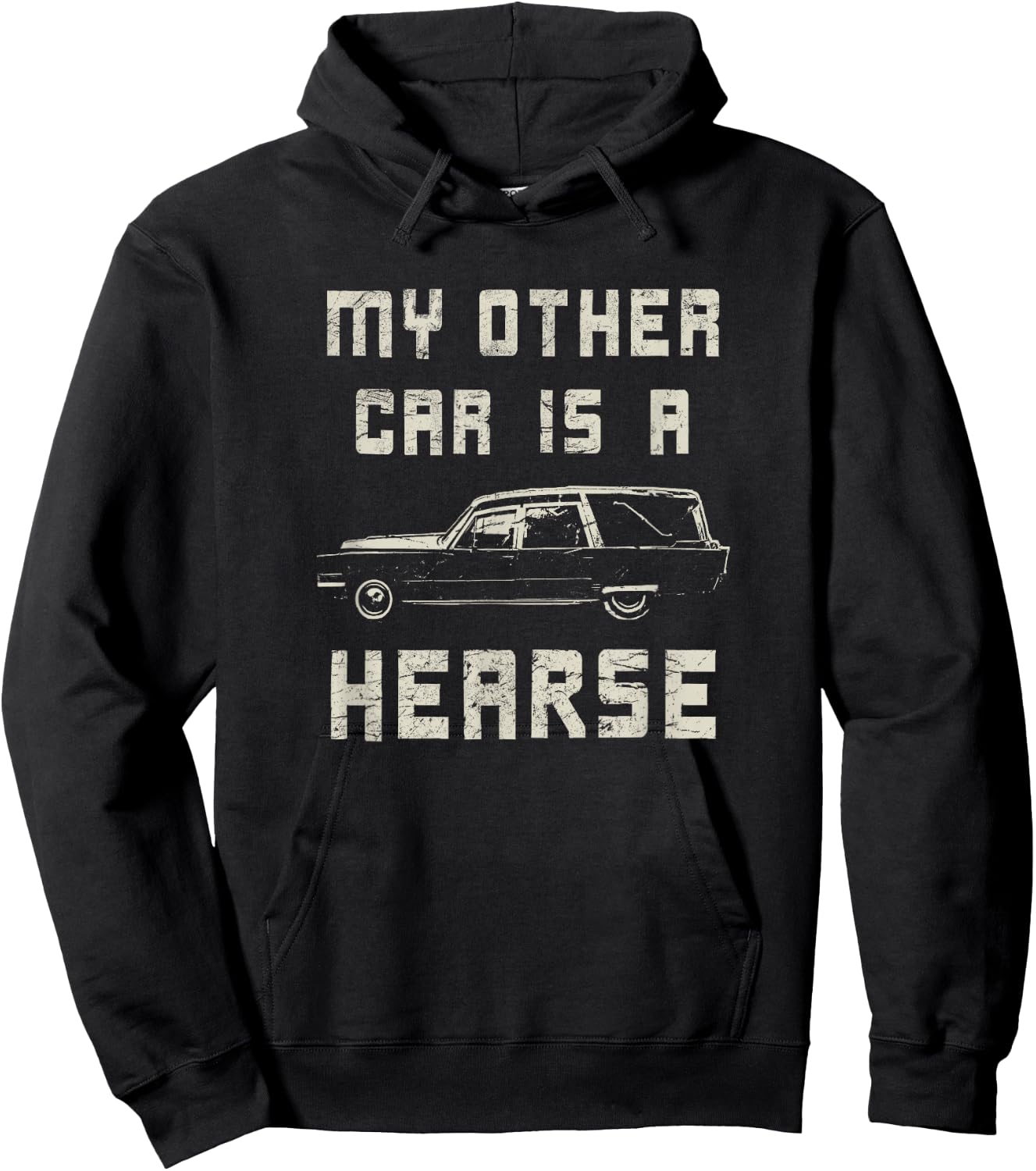 Hearse Halloween MY OTHER CAR IS A HEARSE Funny Hoodie - Hoodie | Black
