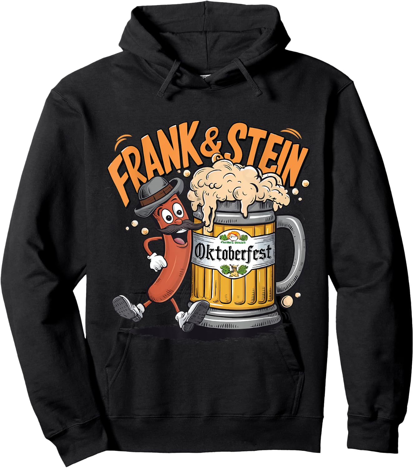 Frank & Stein Oktoberfest Funny German Bratwurst And Beer Hoodie - Hoodie | Black
