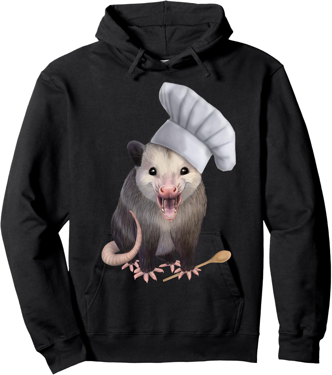 Chef Opossum - cute possum in a chefs hat Hoodie - Hoodie | Black