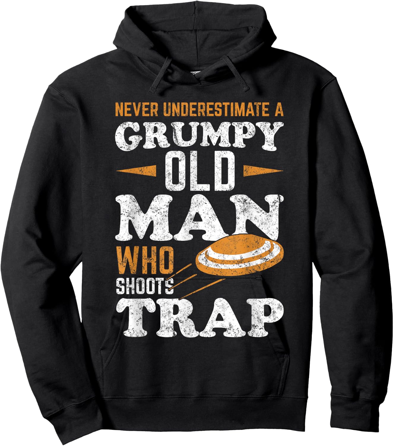 Never Underestimate a Trap Shooting Old Man Hoodie - Hoodie | Black