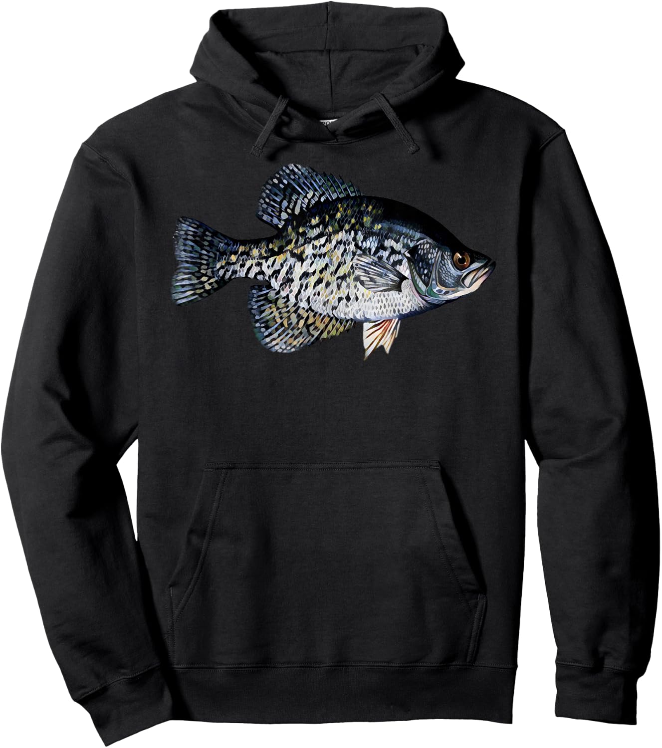 Black Crappie Fish Shirt, Lucky Crappie Fishing Gift Hoodie - Hoodie | Black