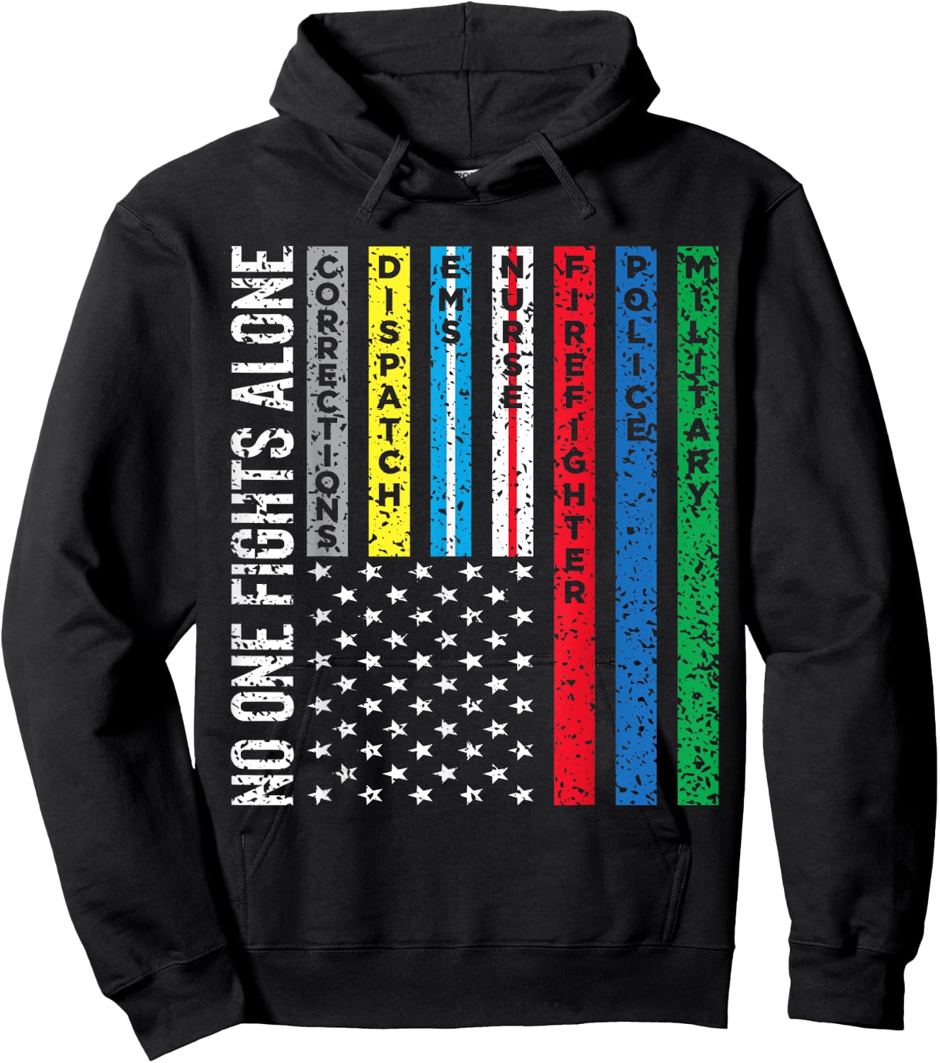 No One Fights Alone First Responders Hoodie - Hoodie | Black