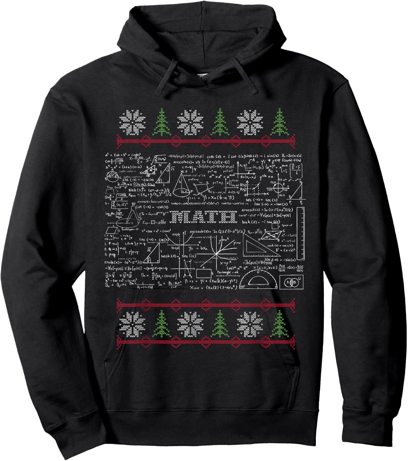 Science Math Ugly Sweater Christmas Hoodie - Hoodie | Black