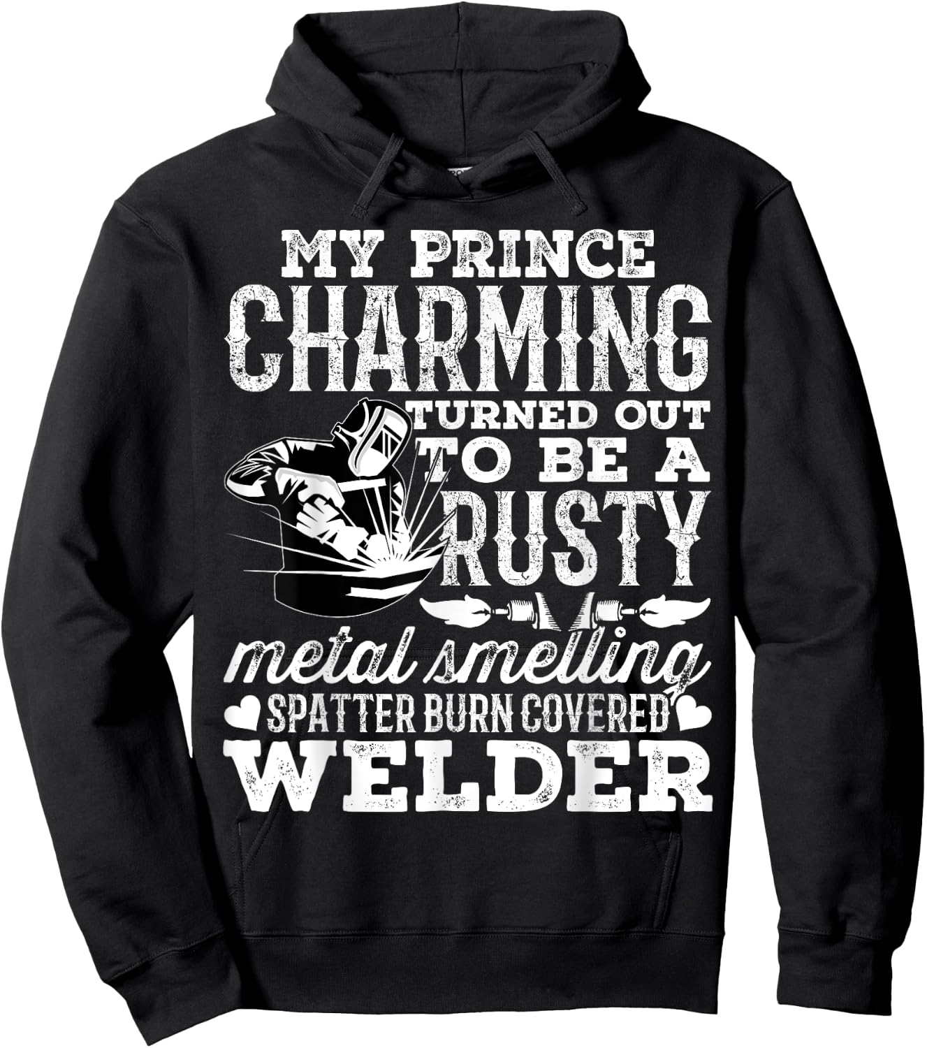 Welder Wife Funny Welder Girlfriend Women Birthday Hoodie - Hoodie | Black