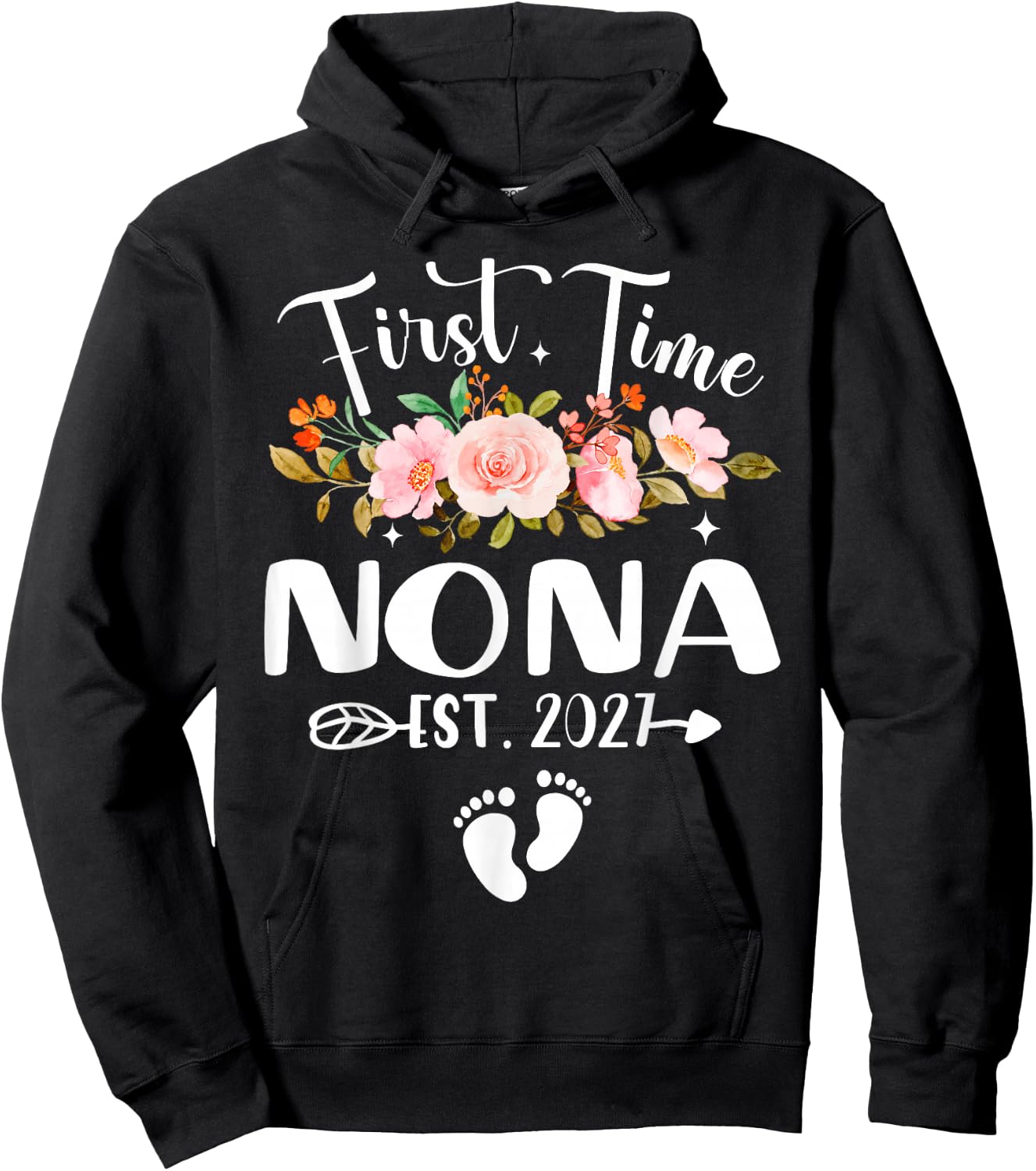 Mothers Day First Time Nona Est 2027 Hoodie - Hoodie | Black