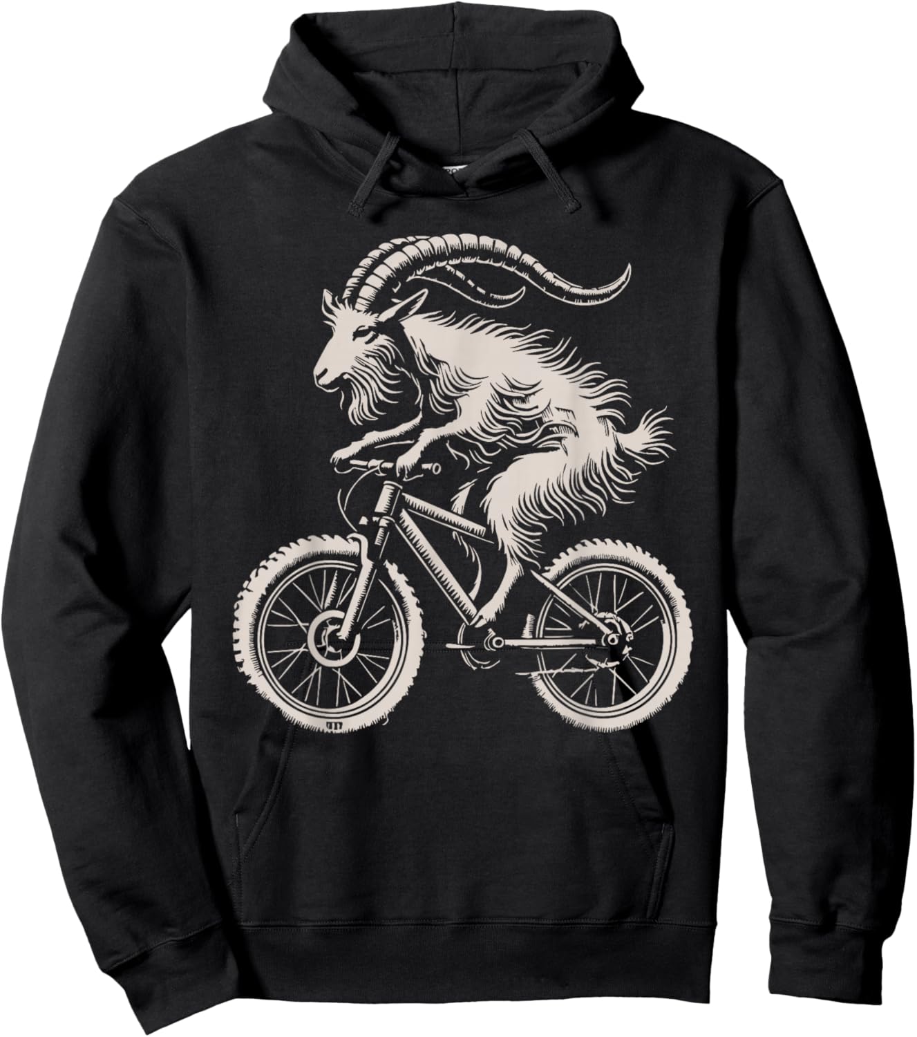 Mountain Bike Goat Cycling Funny Bike Trail Riding Humor MTB Hoodie - Hoodie | Black