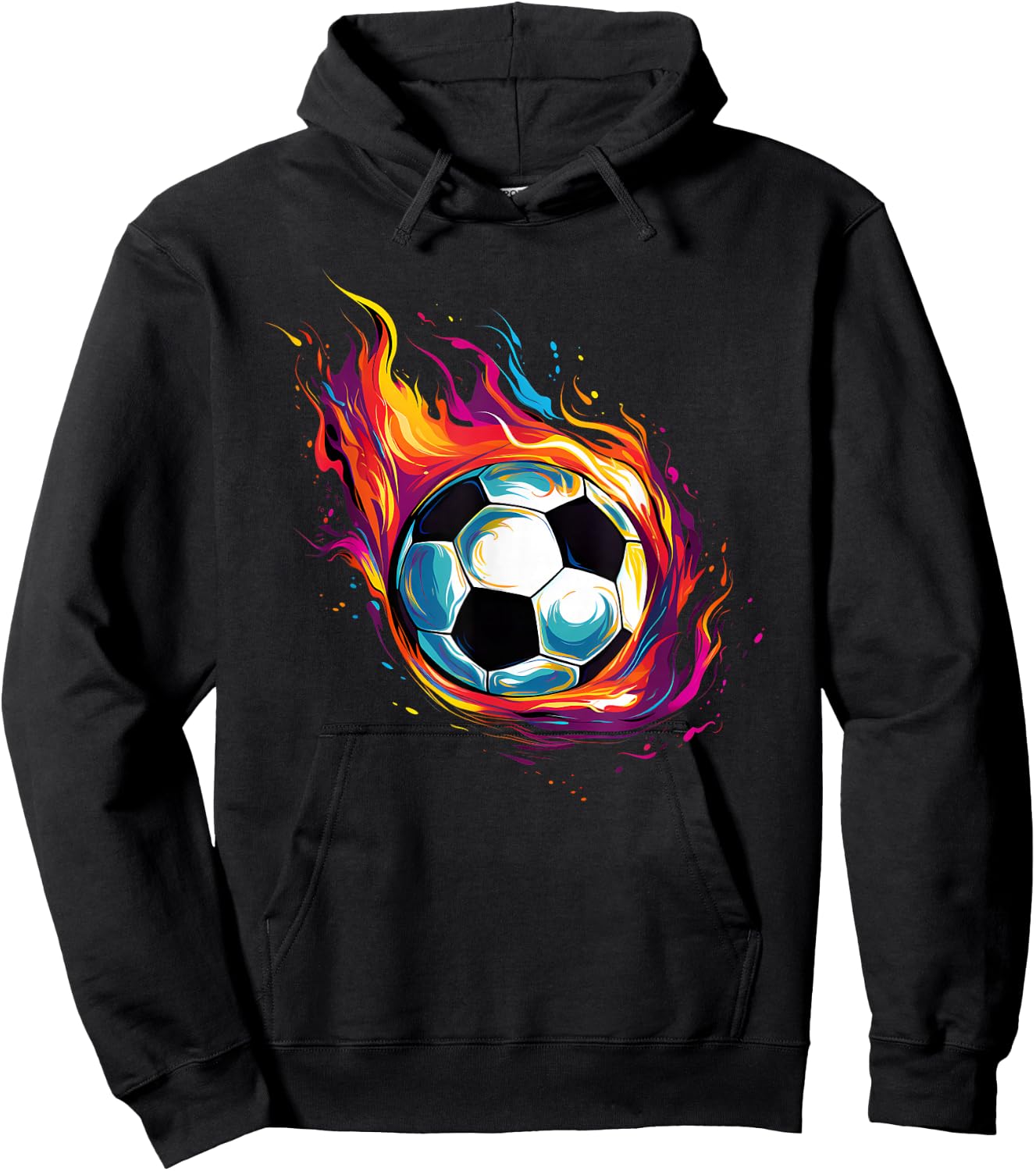 Colorful Soccer Ball Hoodie - Hoodie | Black