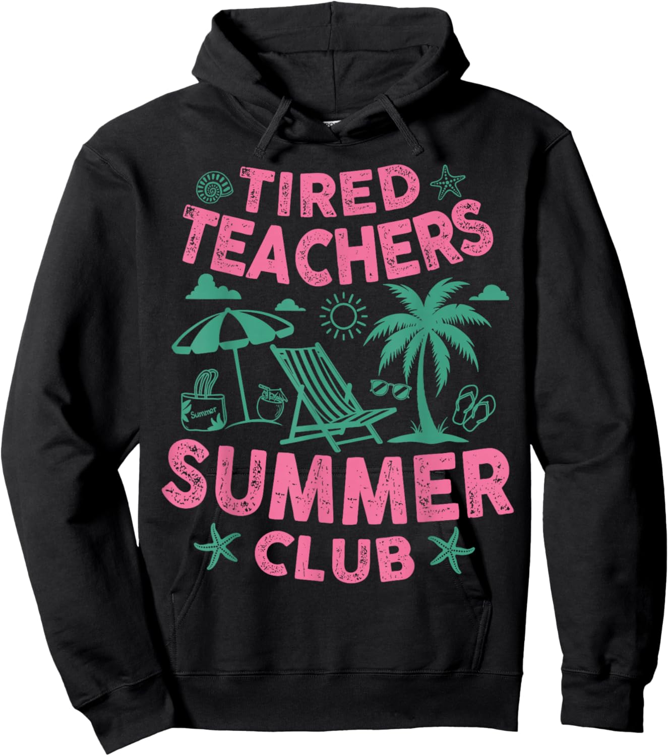 Tired Teachers Summer Club Teacher Last Day of School Hoodie - Hoodie | Black