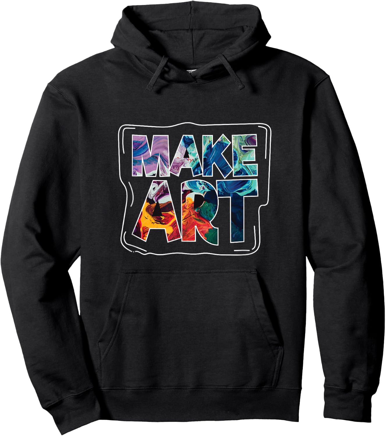 Make Art Funny Artist Artistic Humor Painting Gift Hoodie - Hoodie | Black