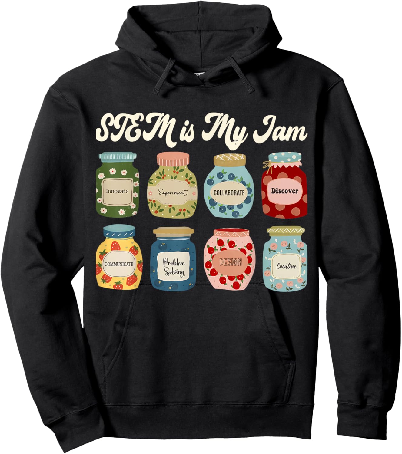 STEM is My Jam Teacher Science Tech Engineering Math Gifts Hoodie - Hoodie | Black