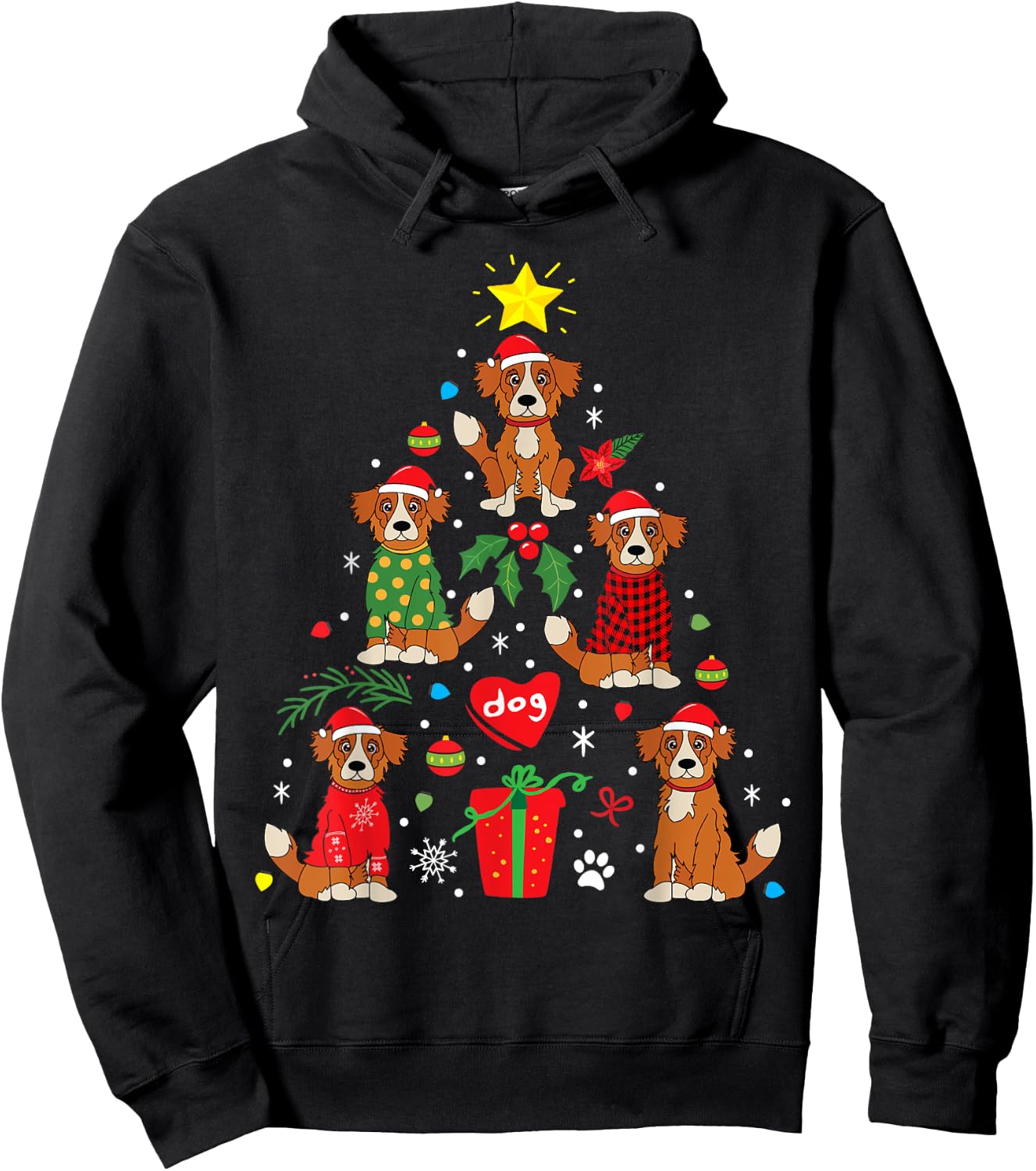 Nova Scotia Tolling Retriever Christmas Dog Gift Men Women Kids Hoodie - Hoodie | Black