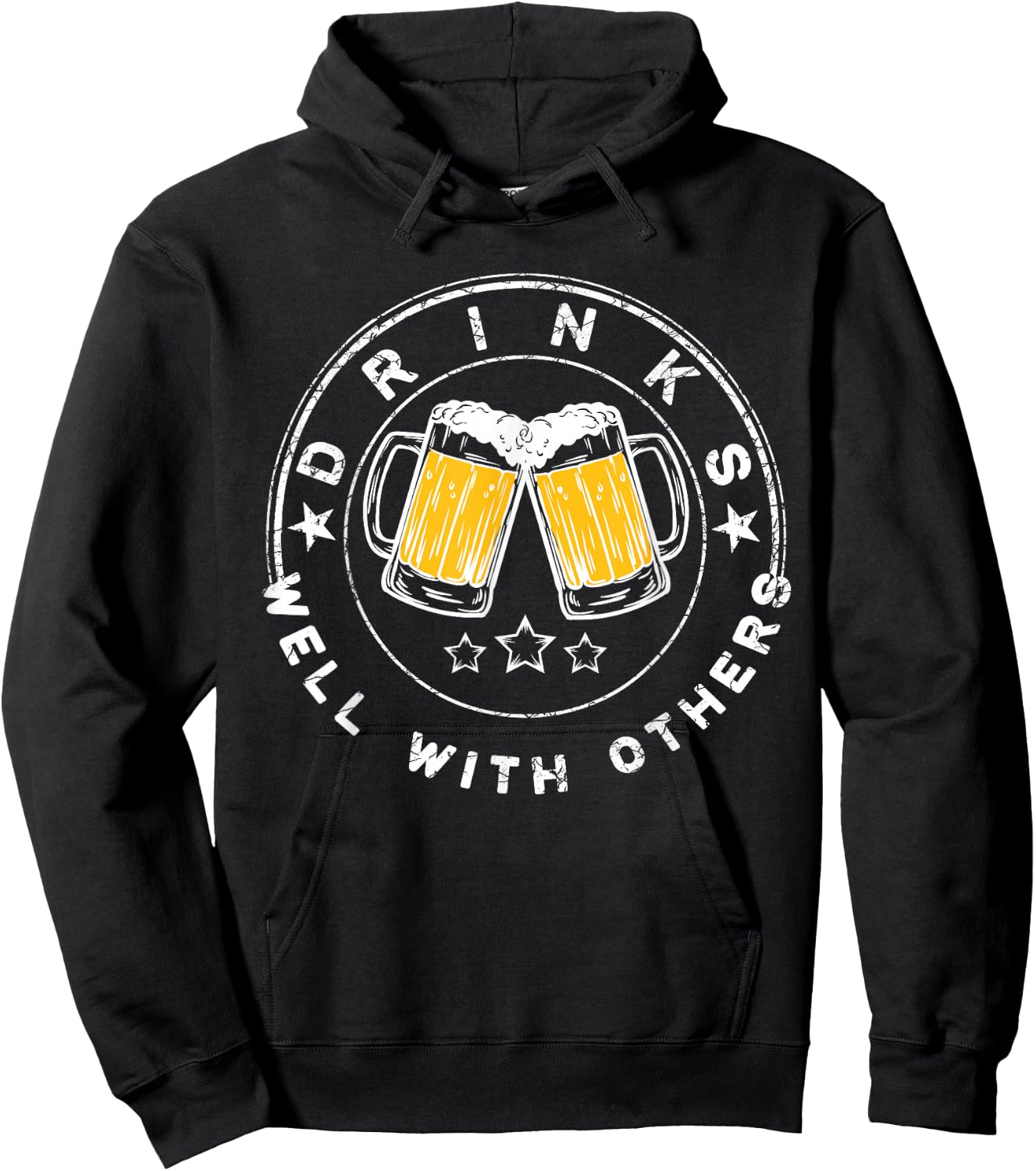 Drinks Well With Others Drinking Gift Hoodie - Hoodie | Black