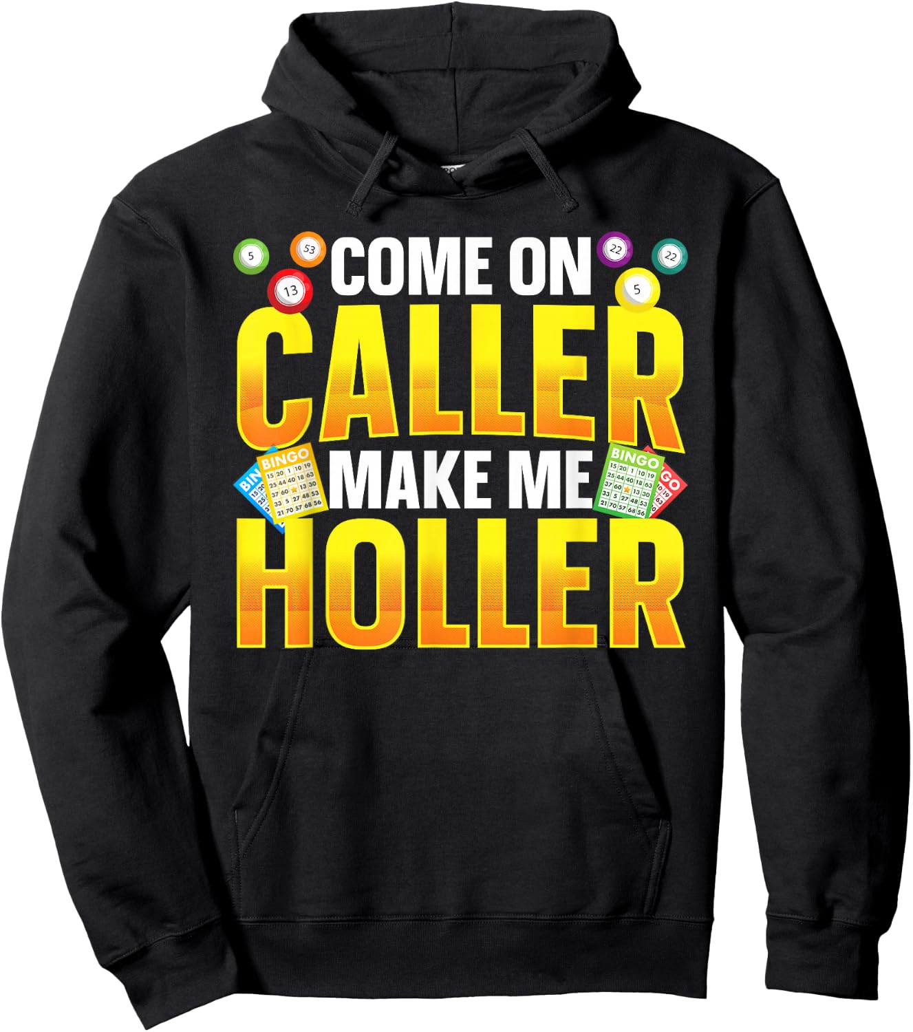 Best Bingo Art Women Gamble Bingo Lover Bingo Player Hoodie - Hoodie | Black