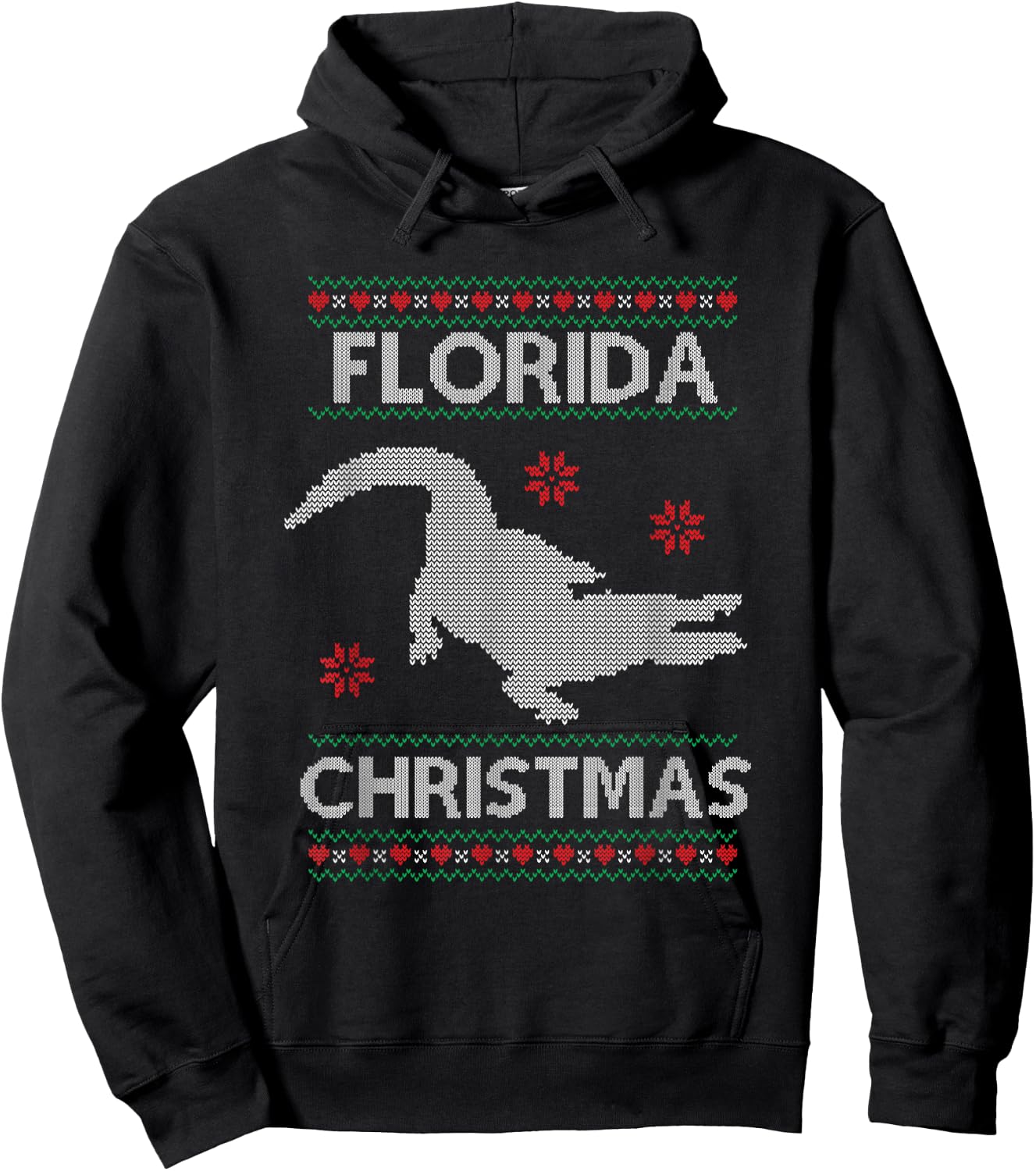 Funny Florida Christmas Holiday Ugly Sweater Style Hoodie - Hoodie | Black