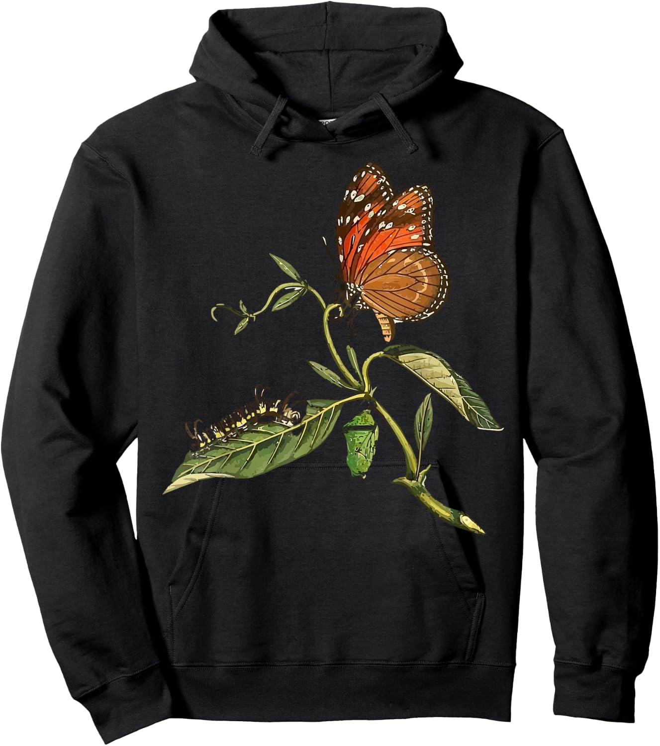 Monarch Butterfly Life Cycle Butterfly Shirt Hoodie - Hoodie | Black