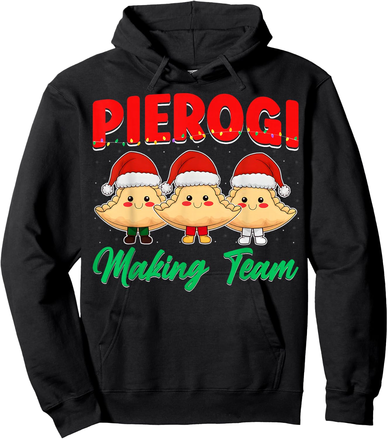 Pierogi Making Team - Polish Food Pierogi Crew Christmas Hoodie - Hoodie | Black