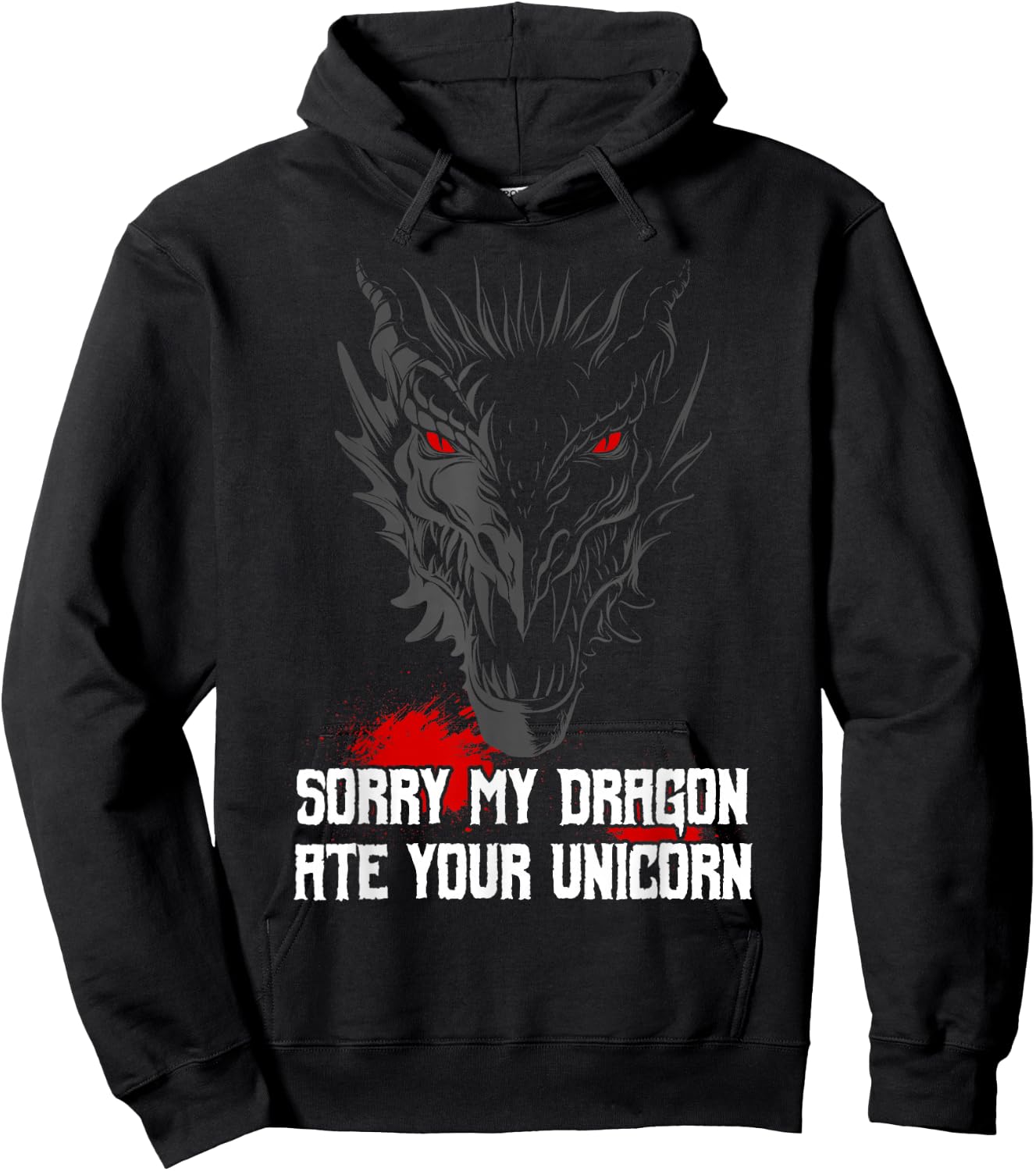 Sorry My Dragon Ate Your Unicorn Hoodie - Hoodie | Black