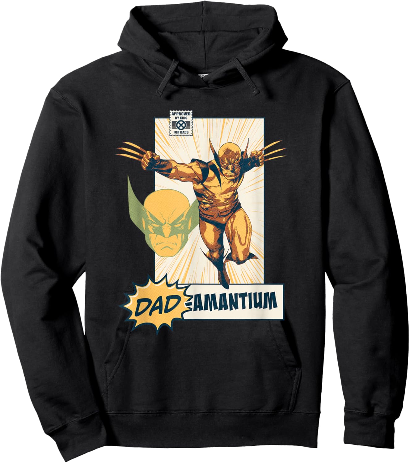 Marvel X-Men Wolverine Dad-amantium Father's Day Retro Hoodie - Hoodie | Black