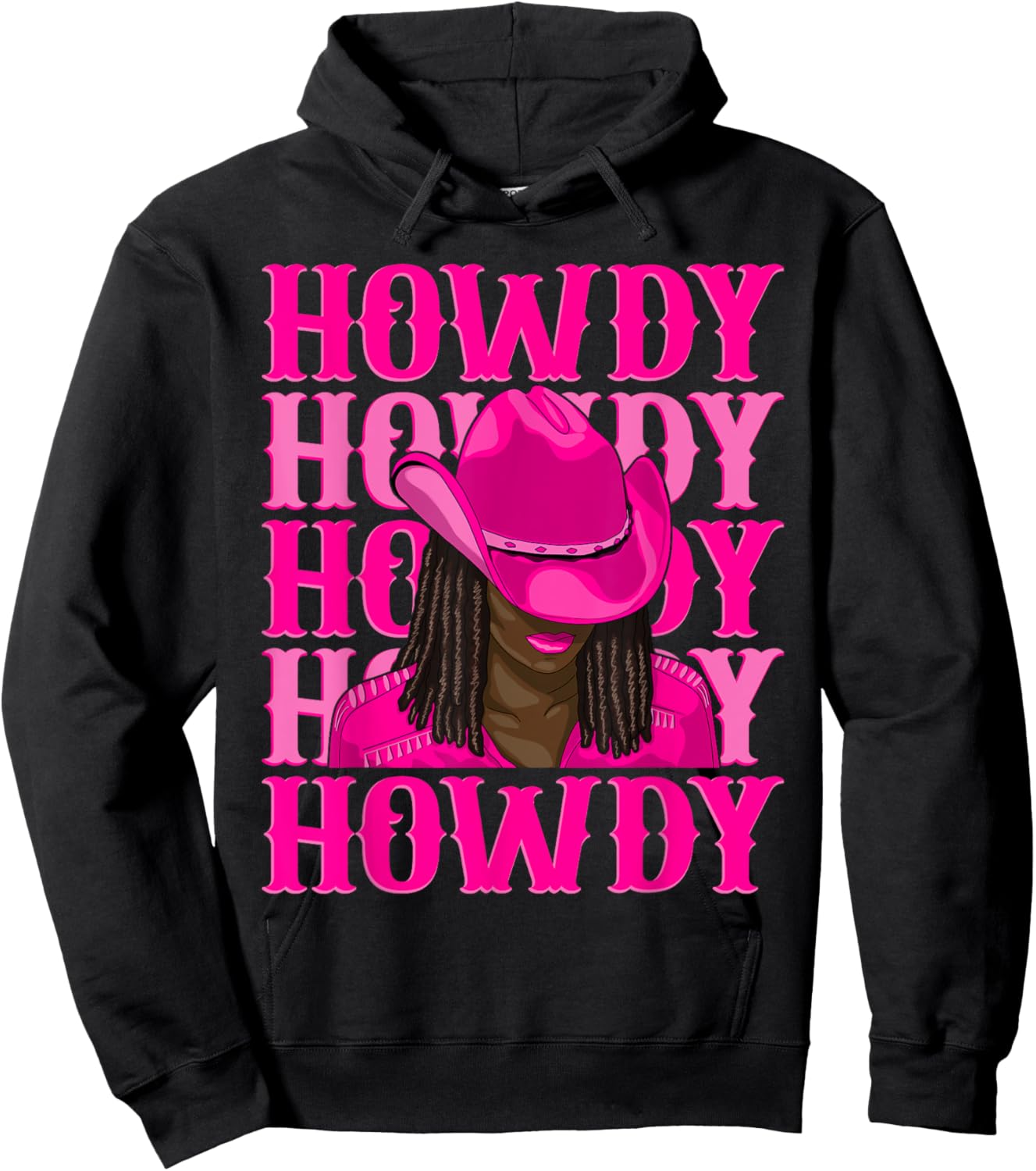 Howdy Western Black Cowgirl African American Black Women Hoodie - Hoodie | Black