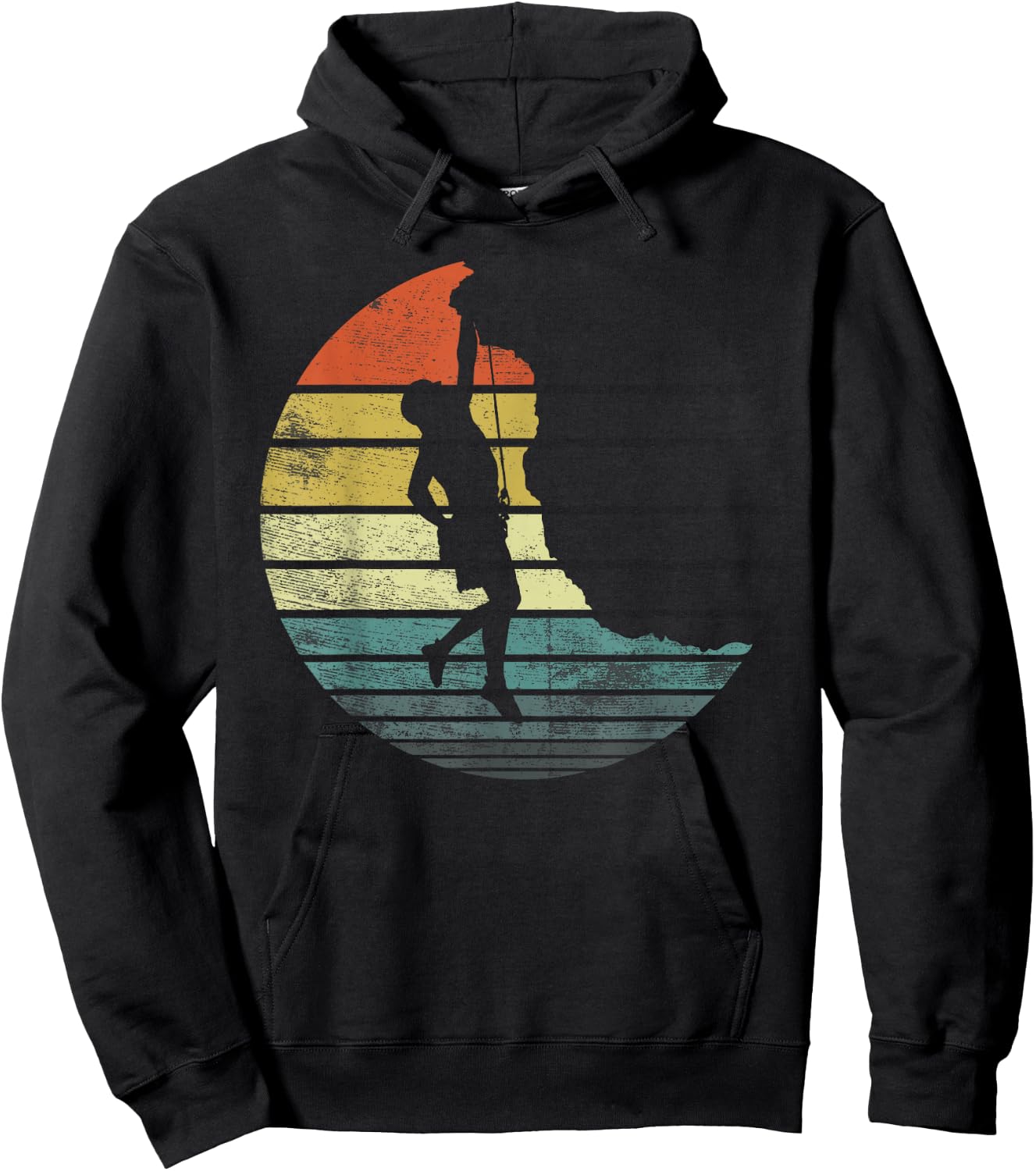 Climber Gifts Funny Rock Climbing Retro Vintage Bouldering Hoodie - Hoodie | Black