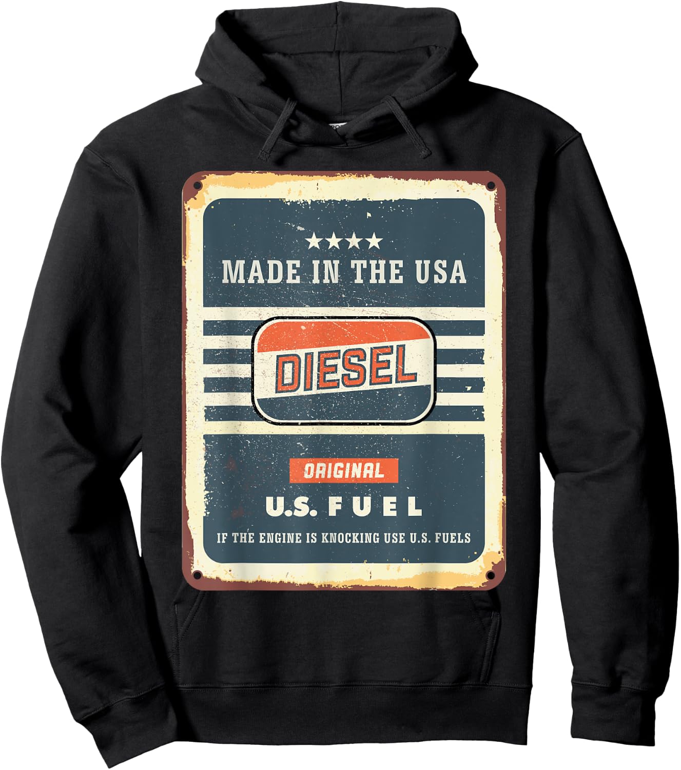 Vintage Diesel Fuel Sign Made in USA Hoodie - Hoodie | Black
