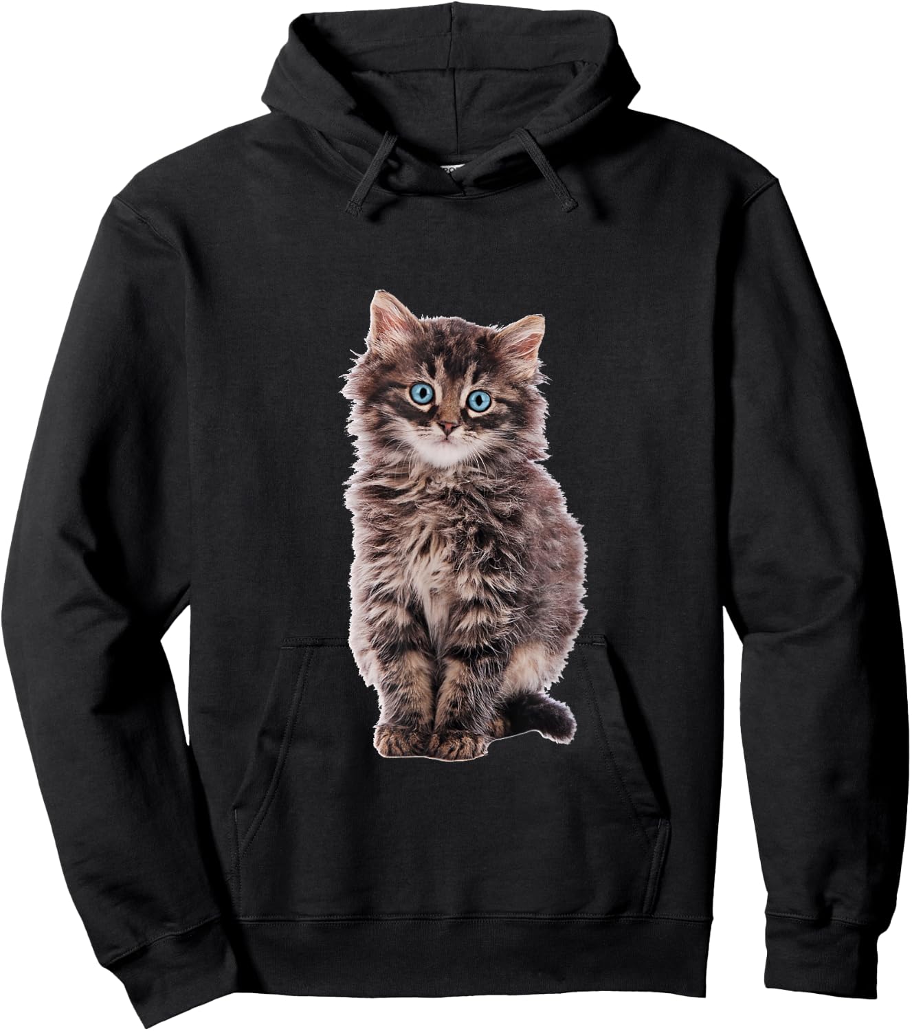 Adorable fluffy Maine Coon brown tabby kitten Hoodie - Hoodie | Black