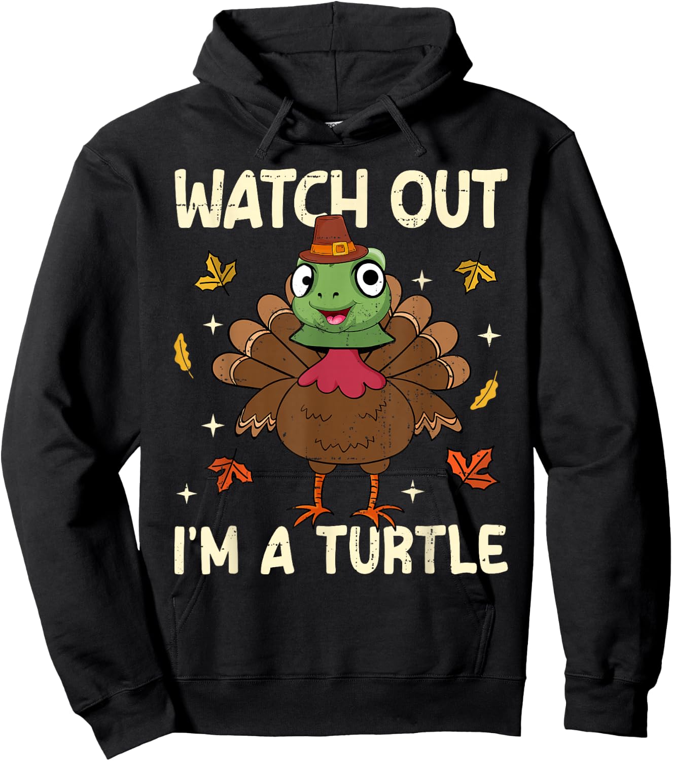 Thanksgiving Fake Turtle Thanksgiving Turkey Turtle Funny Hoodie - Hoodie | Black