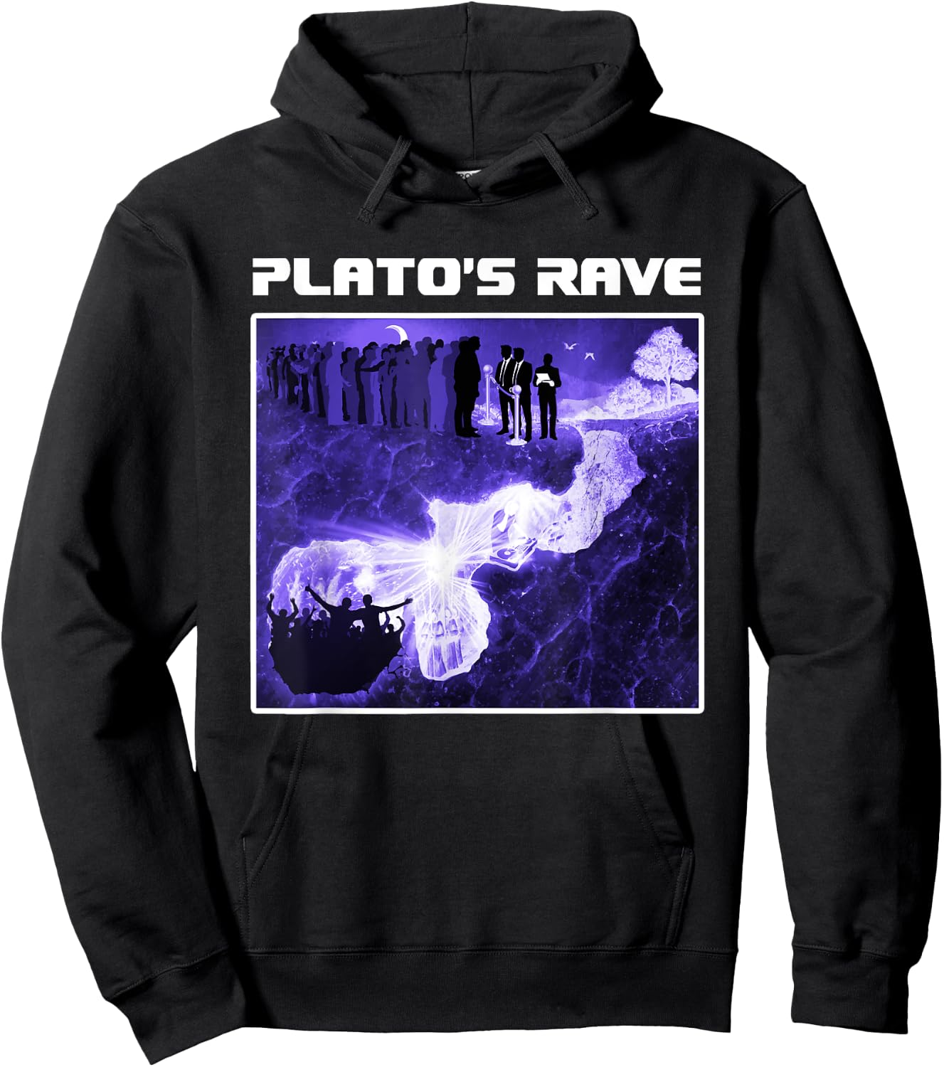 Plato's Rave - Cave Allegory - Funny Raver Philosopher Hoodie - Hoodie | Black