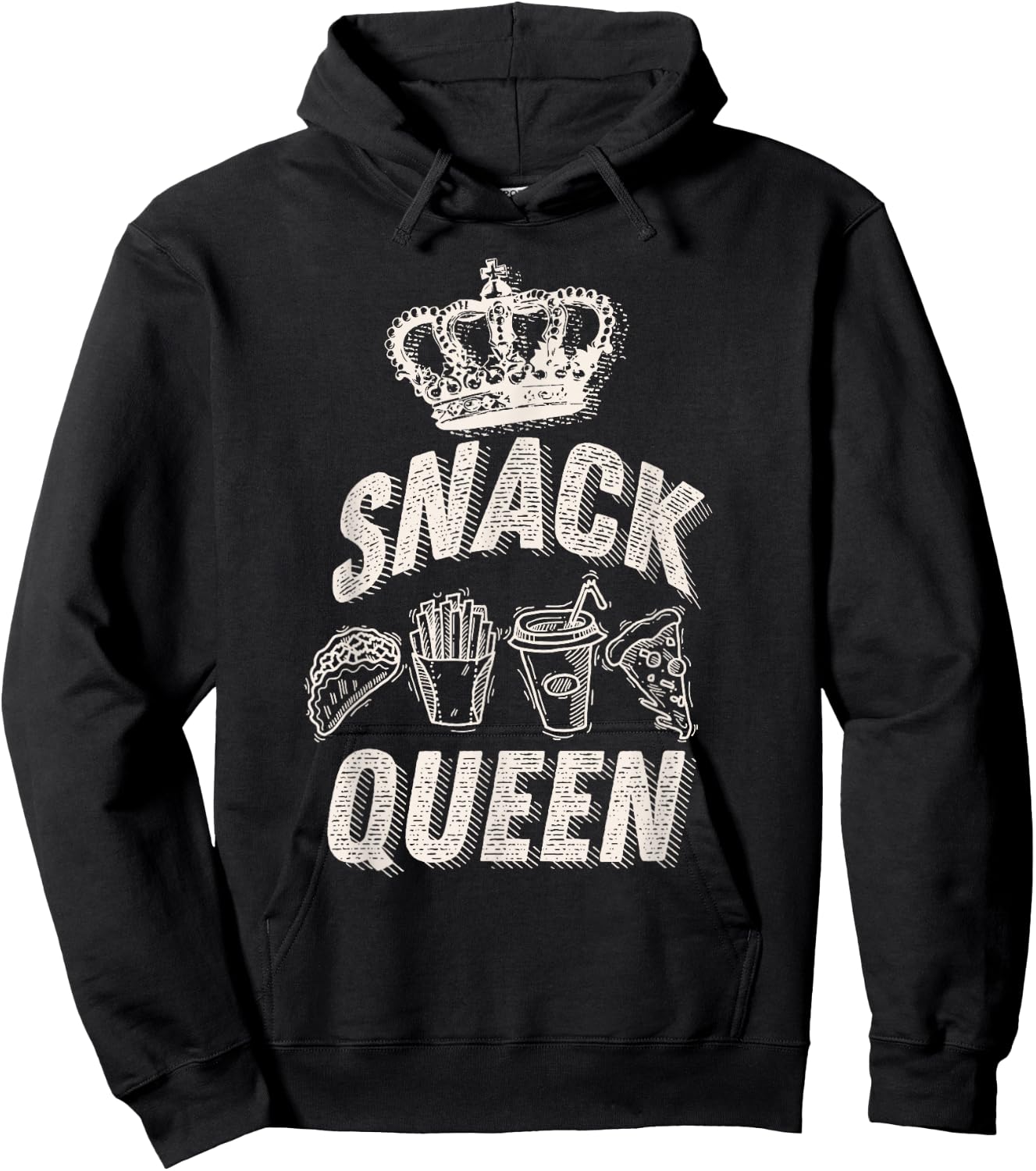 Snack Queen Shirt | Cool I Love Midnight Snack Boy Girl Gift Hoodie - Hoodie | Black