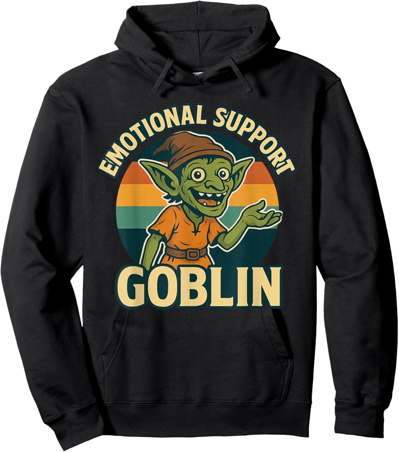 Emotional Support Goblin Character Vintage Funny MMORG Hoodie - Hoodie | Black