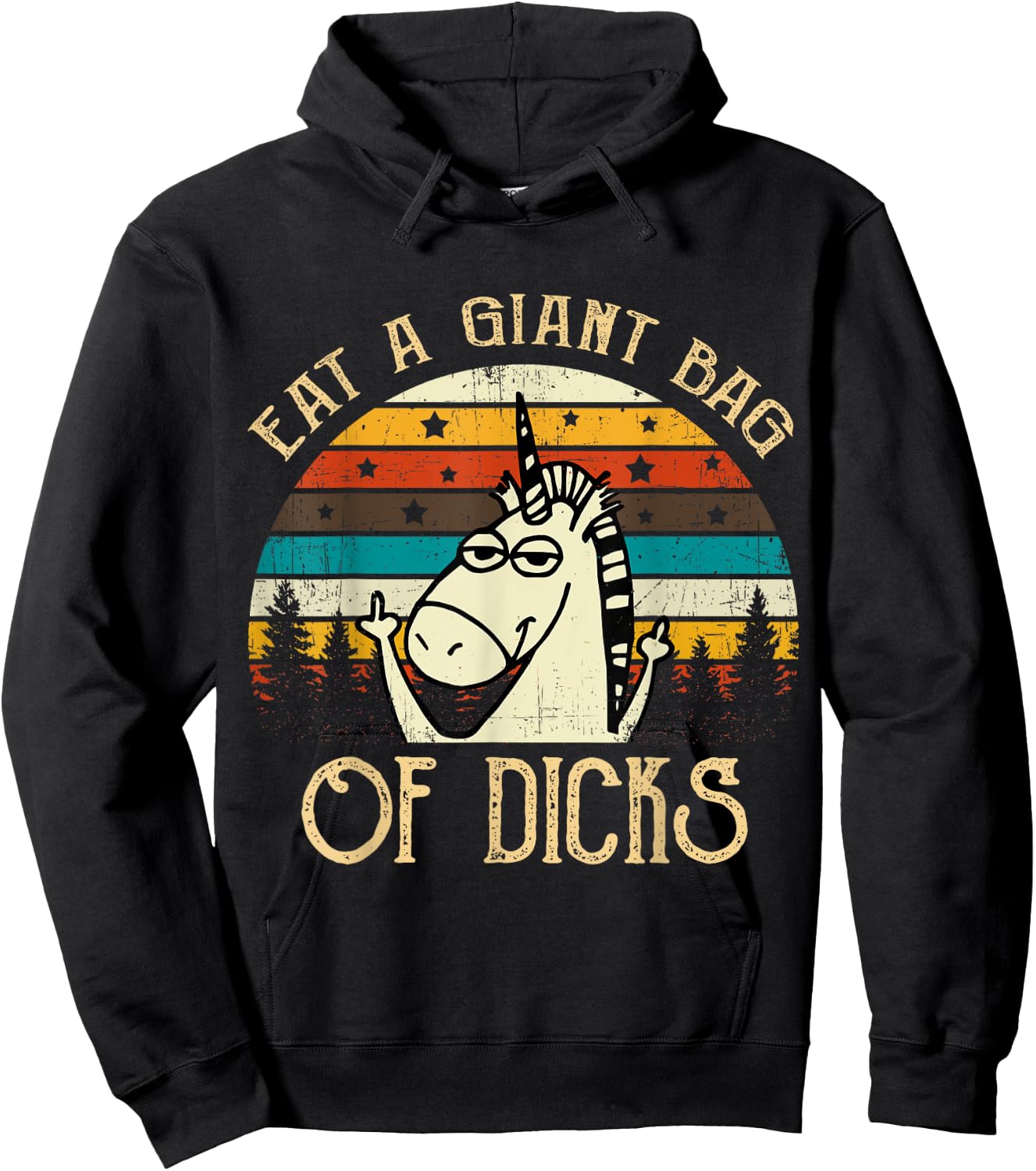 Eat A Giant Bag Of Dicks Unicorn T Shirt Hoodie - Hoodie | Black