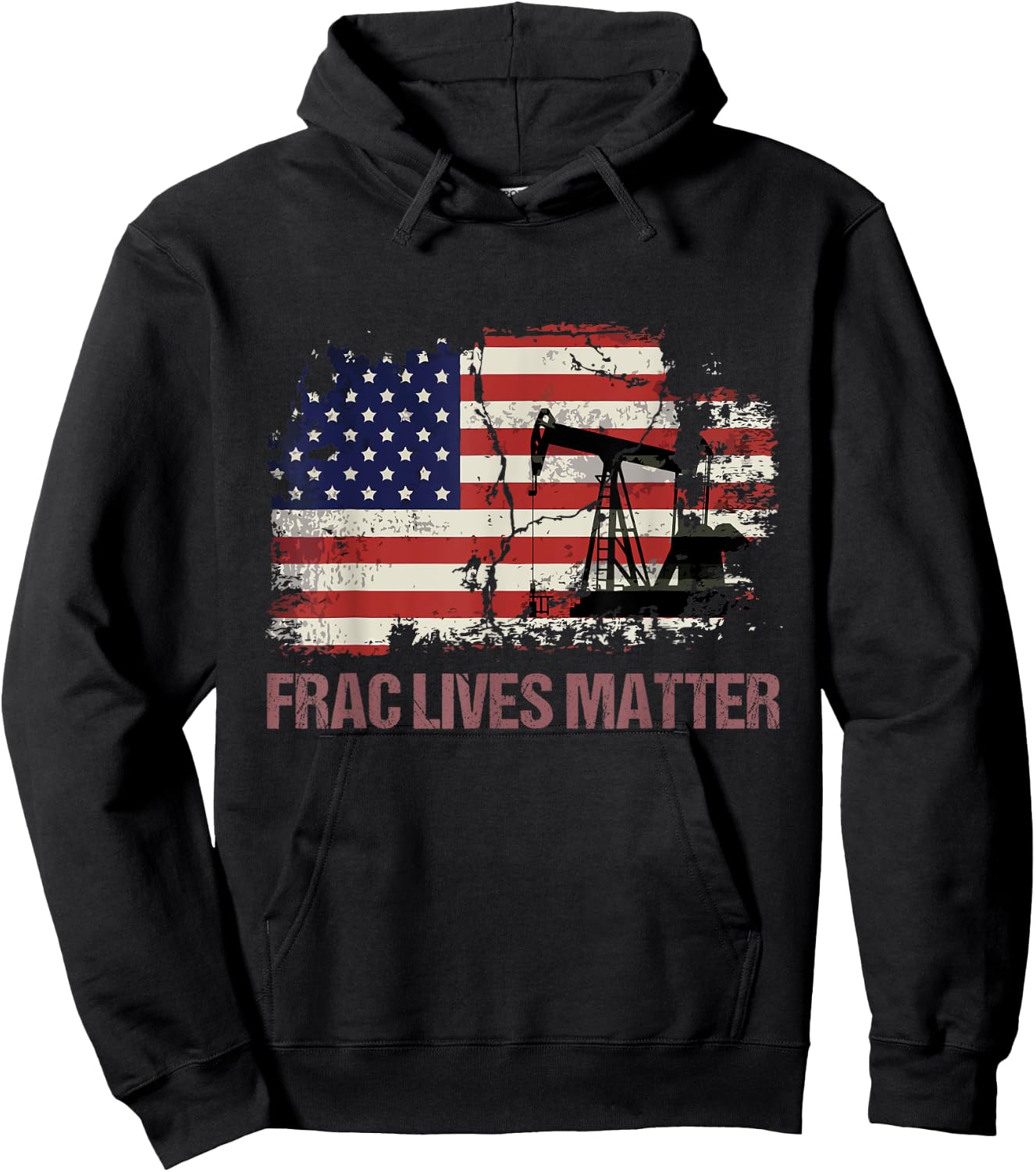 Frac Lives Matter Oilfield Oilworker Vintage Gift Hoodie - Hoodie | Black